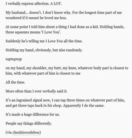 Sometimes I my husband has a different love language than I do