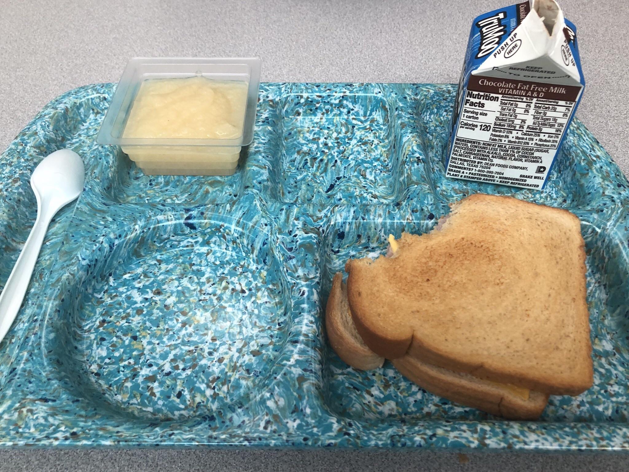 This is a basic school lunch. The sandwich meat was hard as well. r
