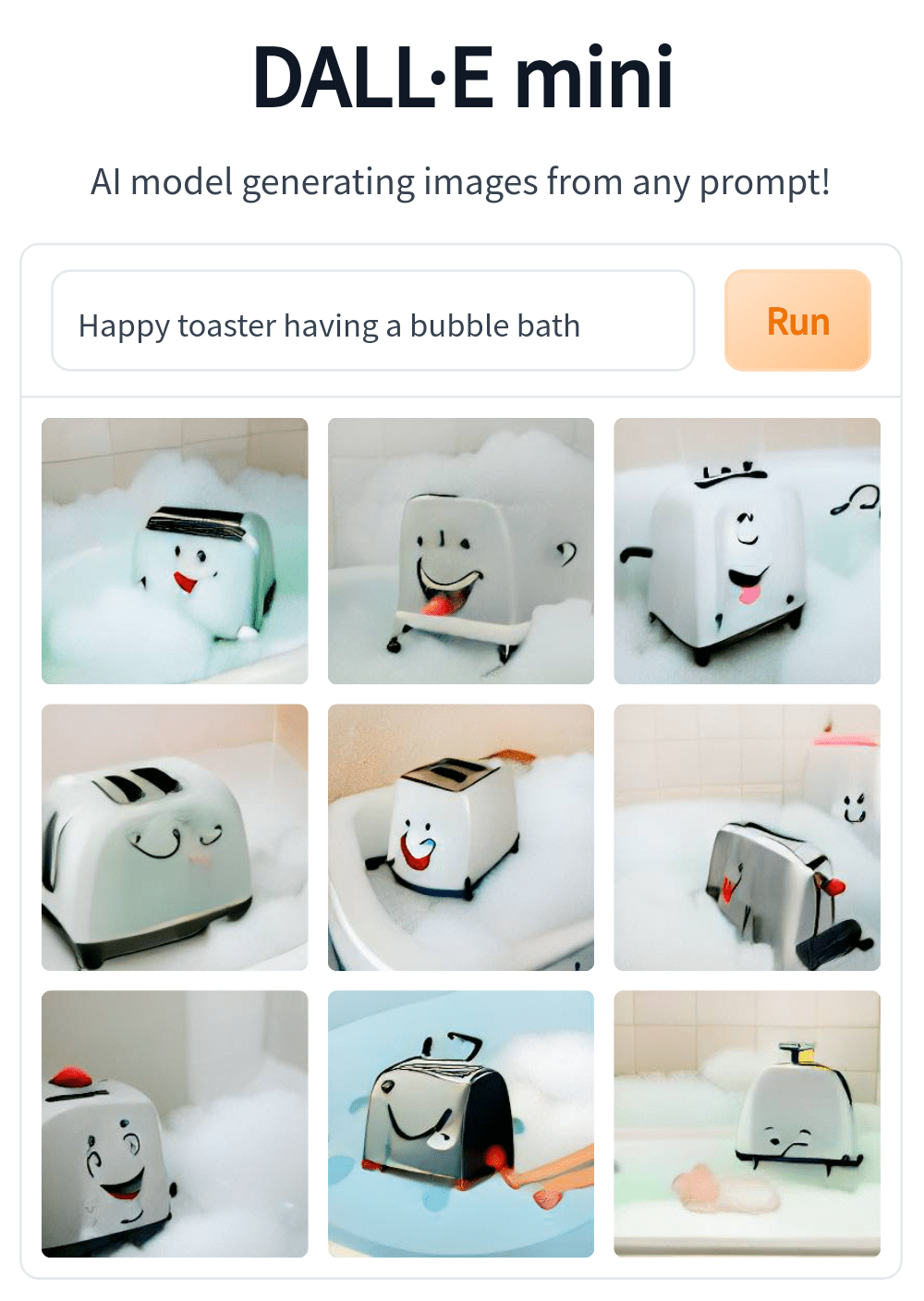 happy toaster taking a bubble bath r/weirddalle