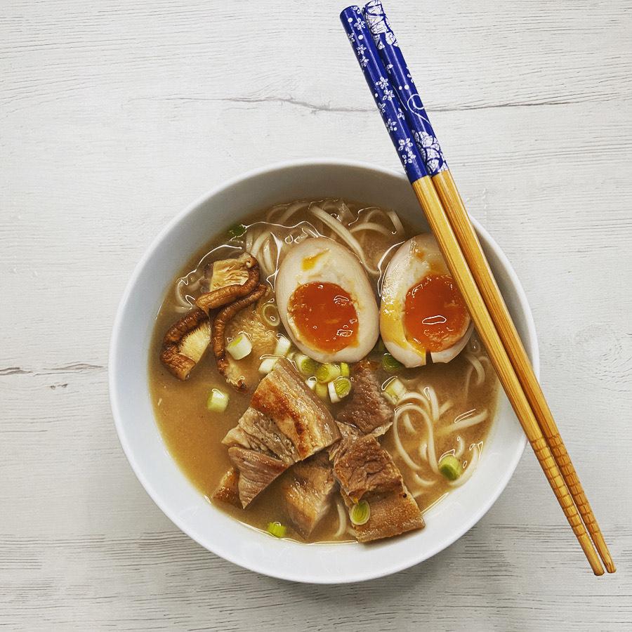 My quick version of Tonkotsu Ramen. r/ramen