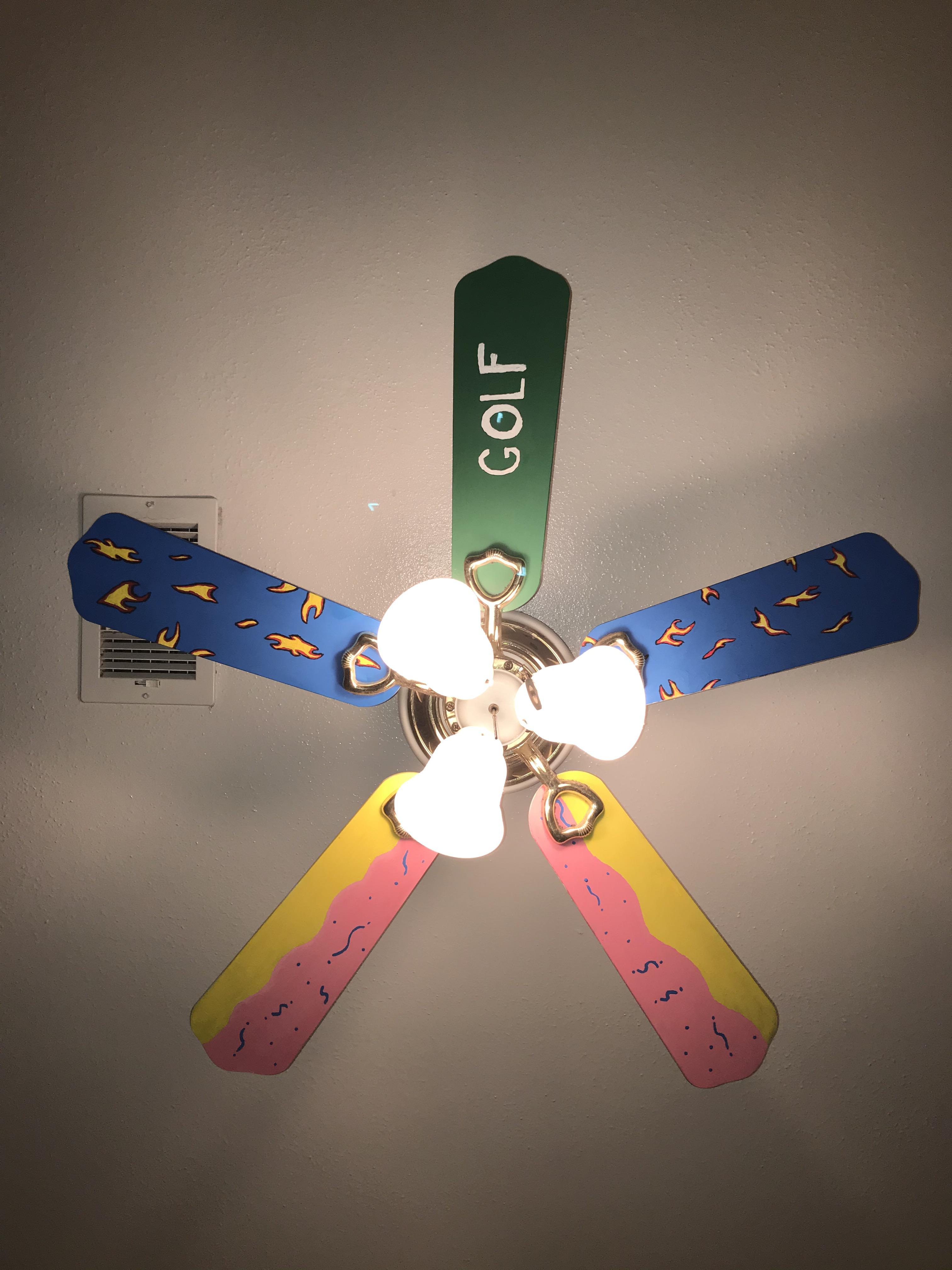 Painted my ceiling fan blades with a Tyler theme r/tylerthecreator