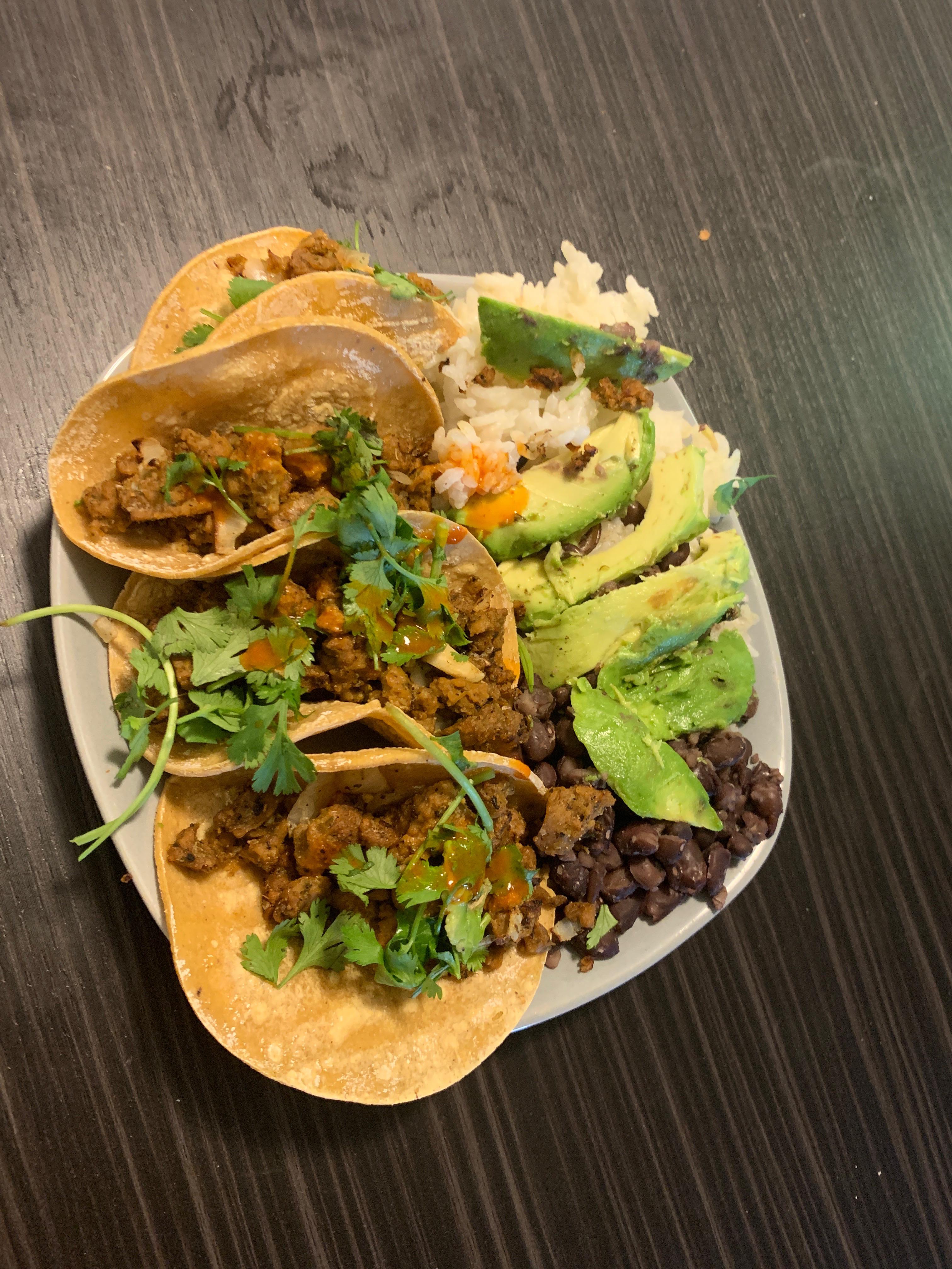 Seitan chorizo tacos😳 r/veganfitness