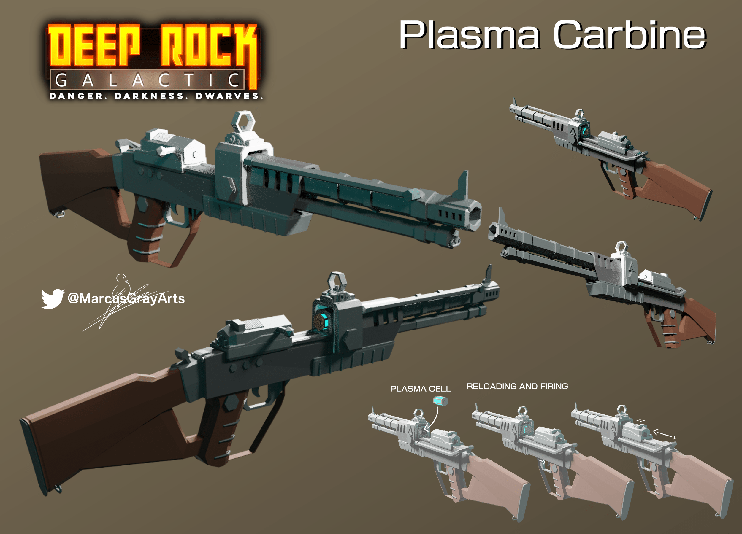 Plasma Carbine 3D Model Concept r/DeepRockGalactic