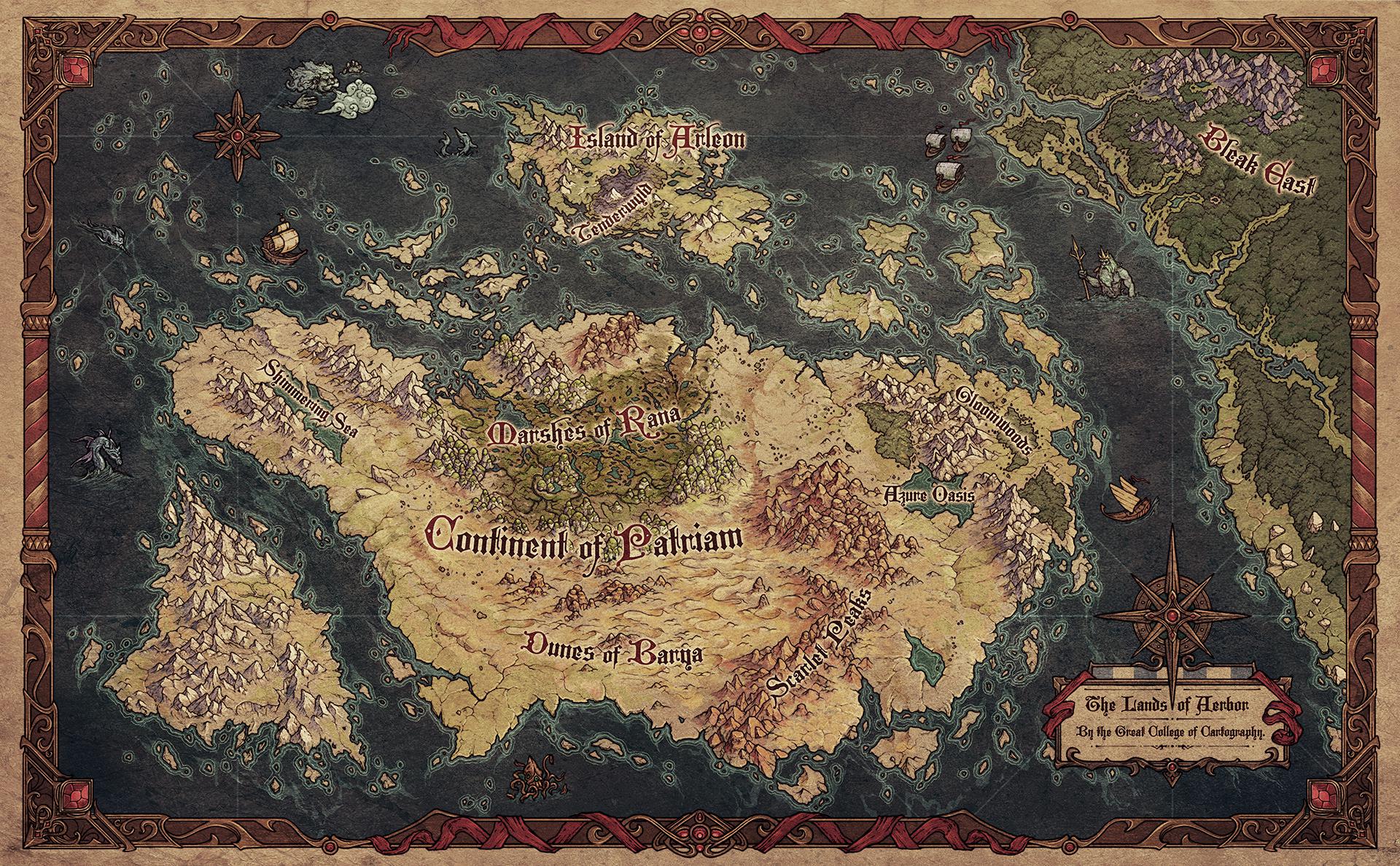 Map of the known world in our game Songs of Conquest r/MapPorn