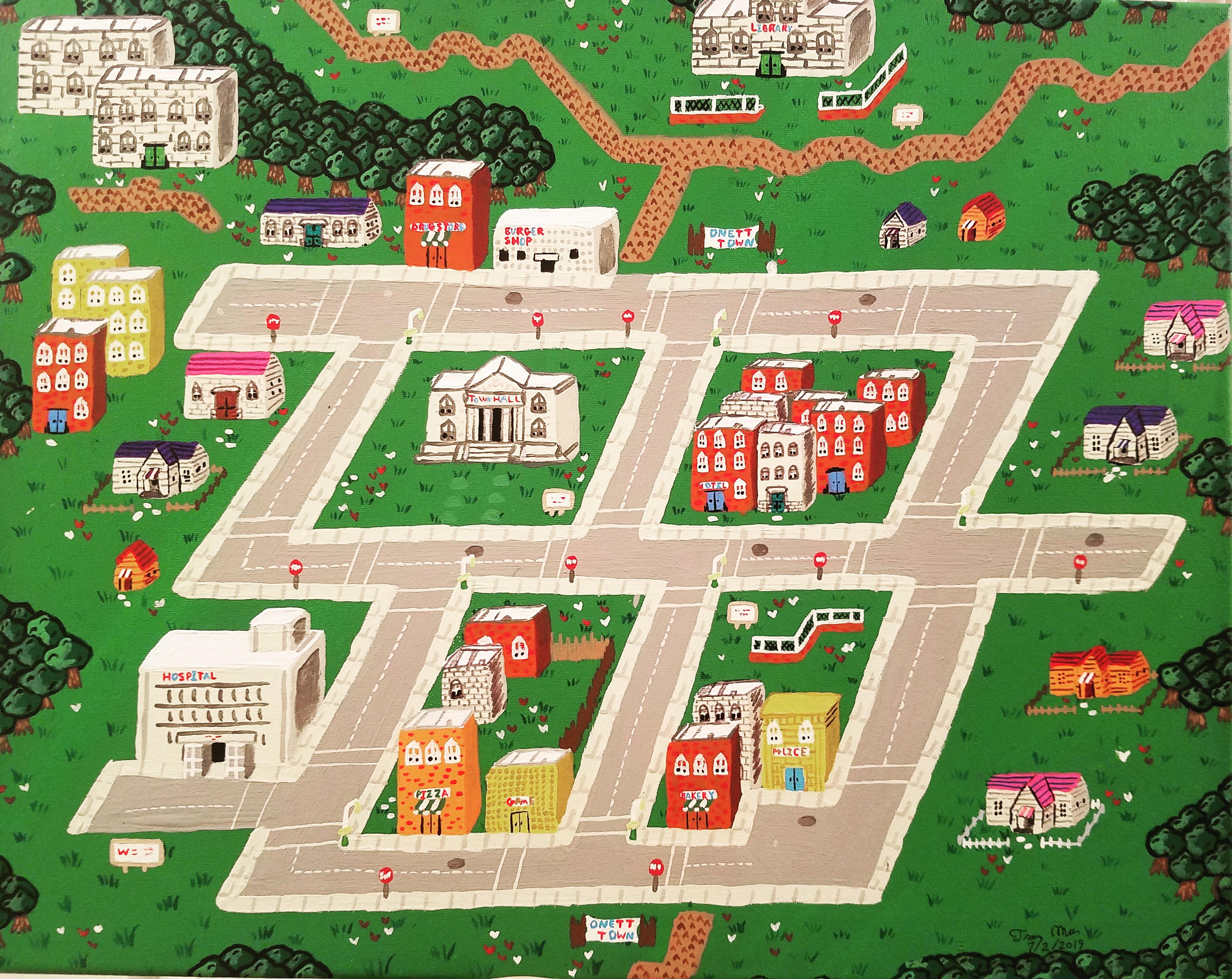 map acrylic painting I did r/earthbound
