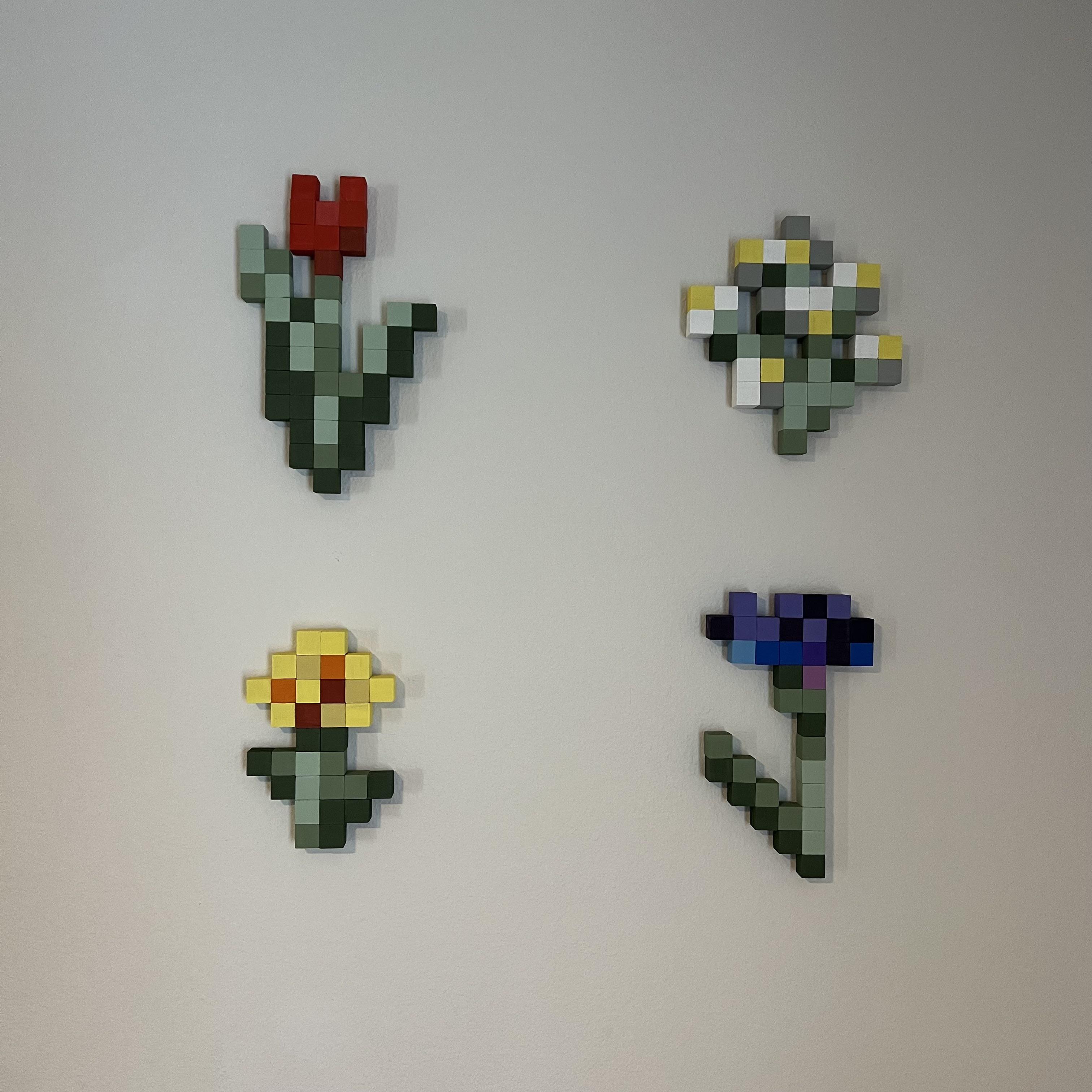 wooden block flower pixel art ) r/Minecraft
