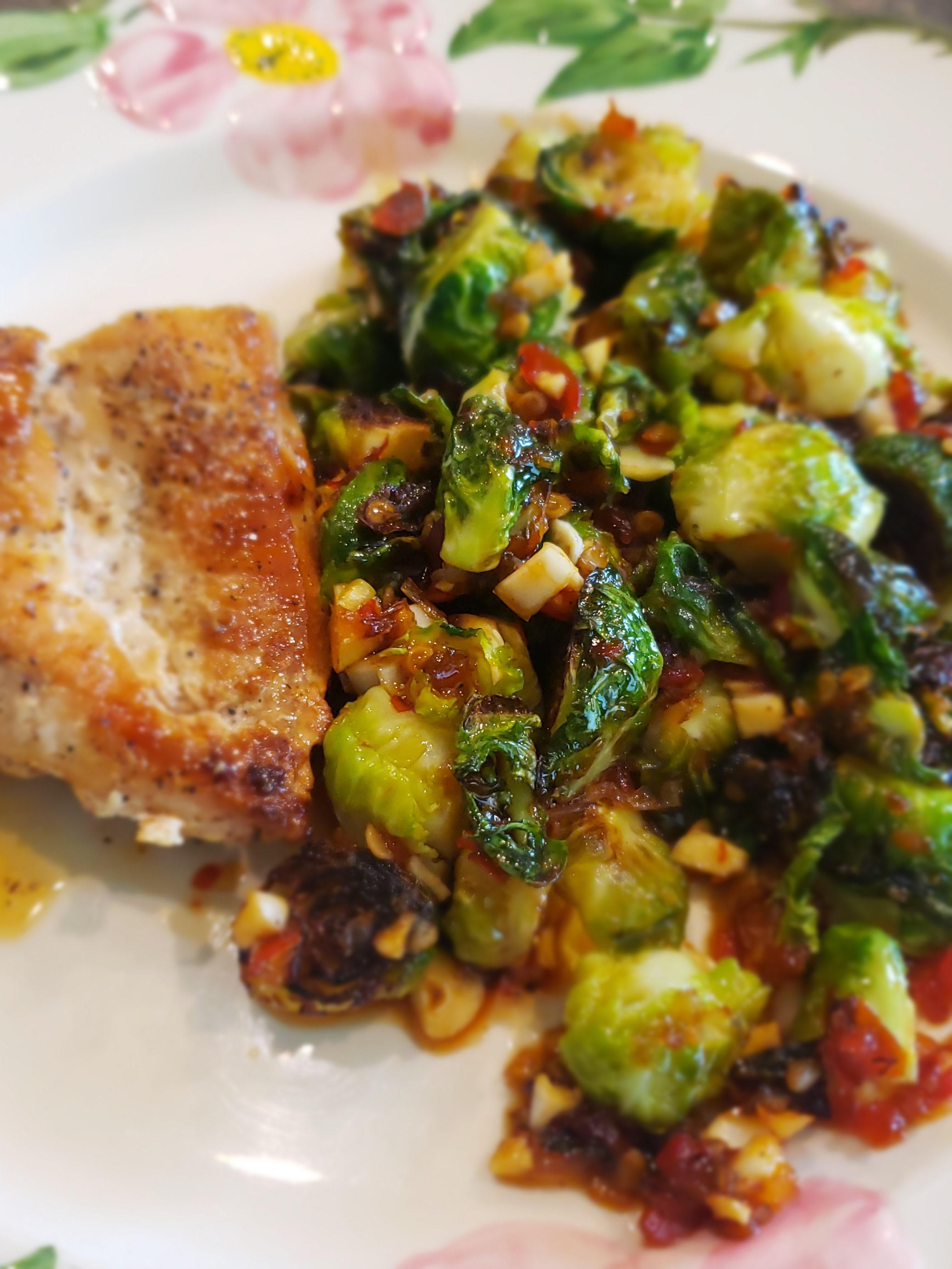 Today's lunch 2oz chicken breast and 1 cup sweet chili sauce roasted