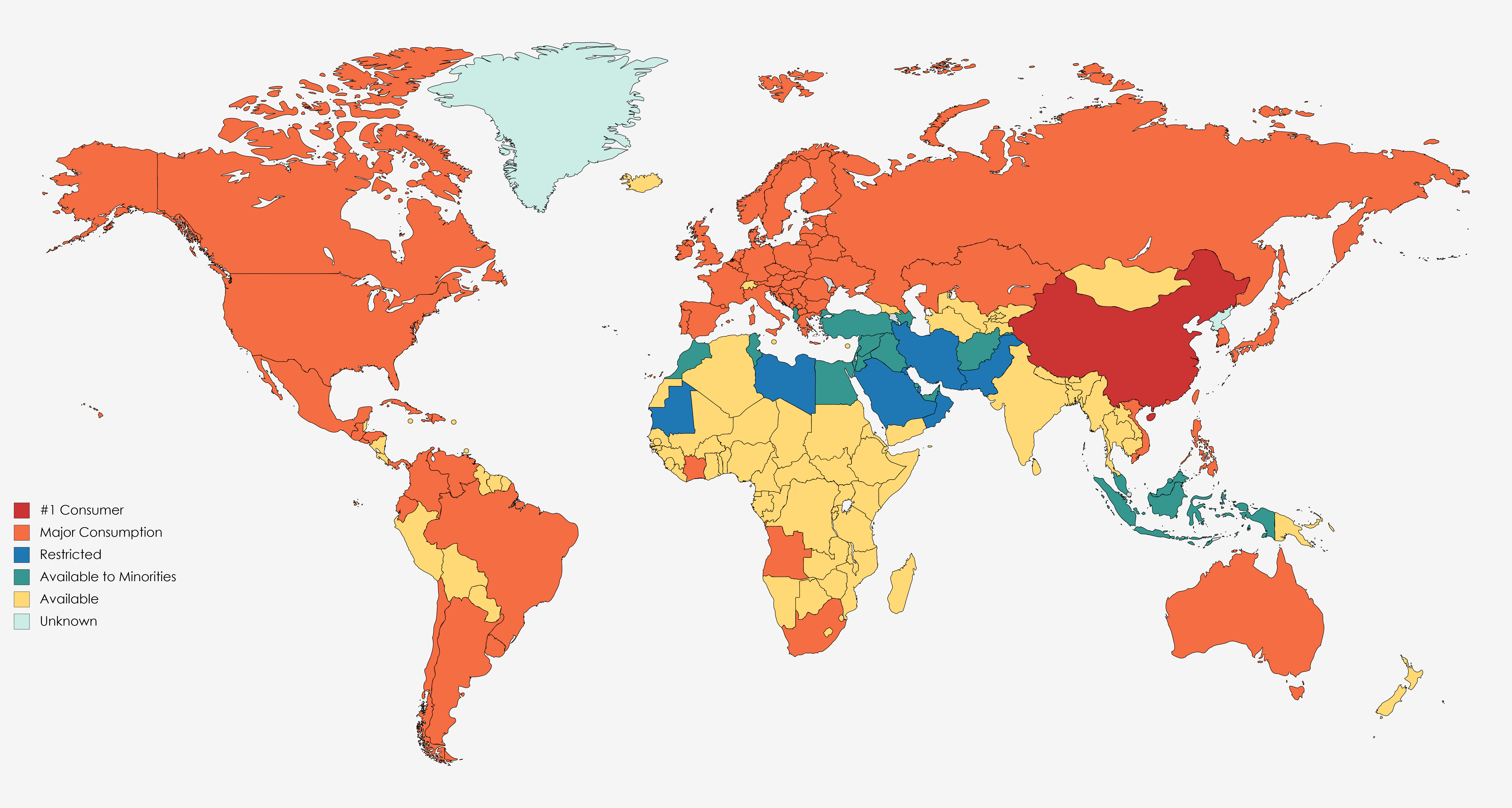Pork Consumption in the World [6460 x 3455] r/Map_Porn