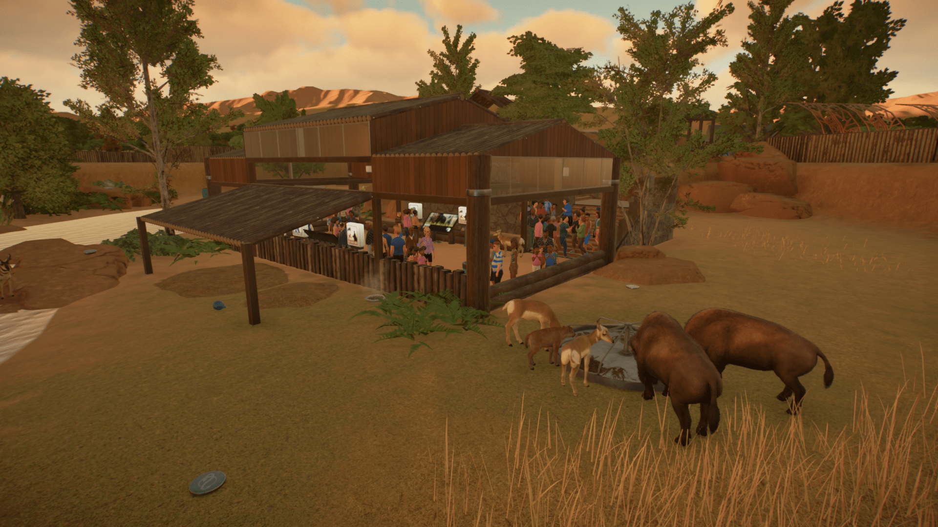 My American Bison/Pronghorn enterable habitat. The twologhigh barrier