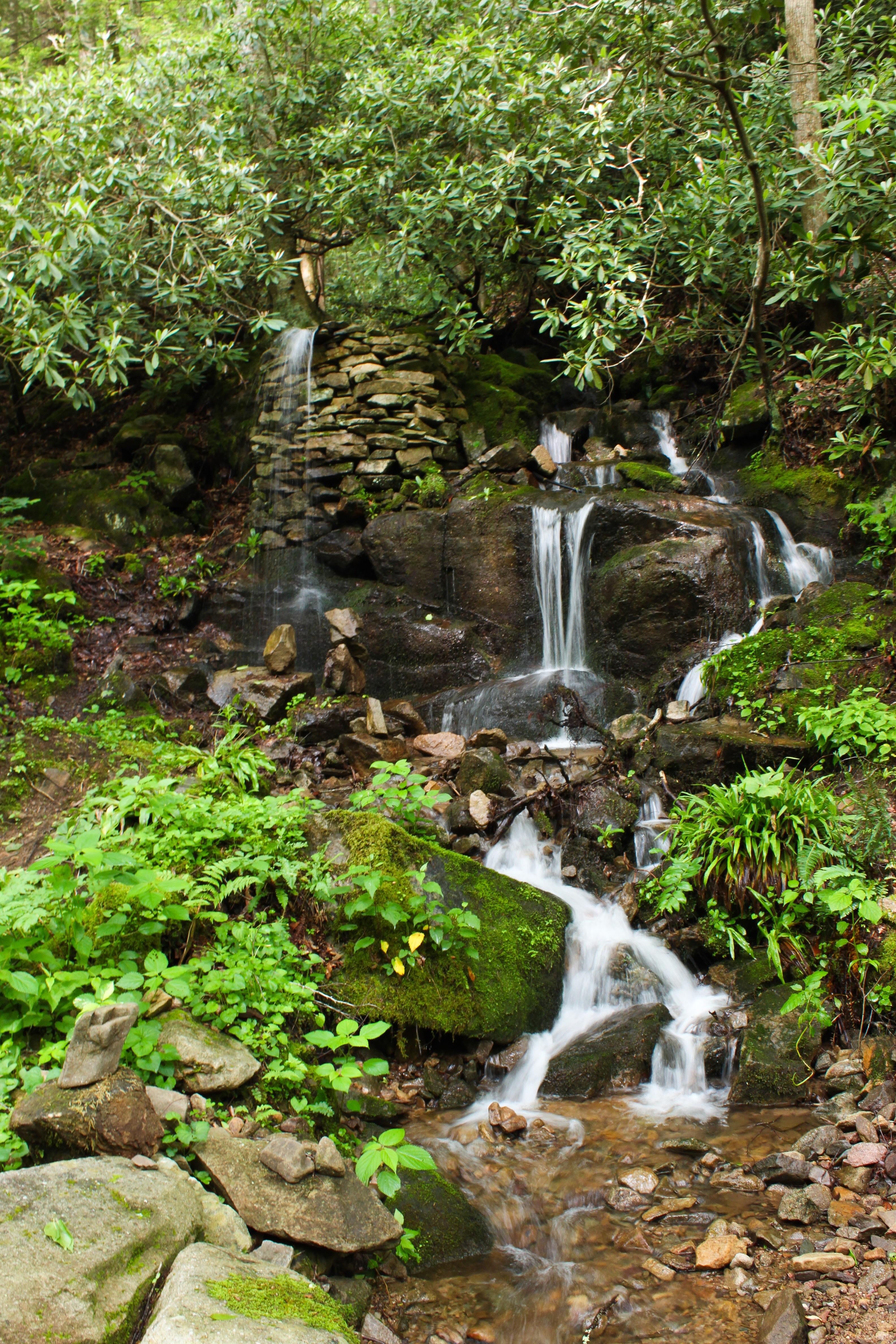 Runoff on the rocks to the creek was beautiful. Laurel Creek Trail in