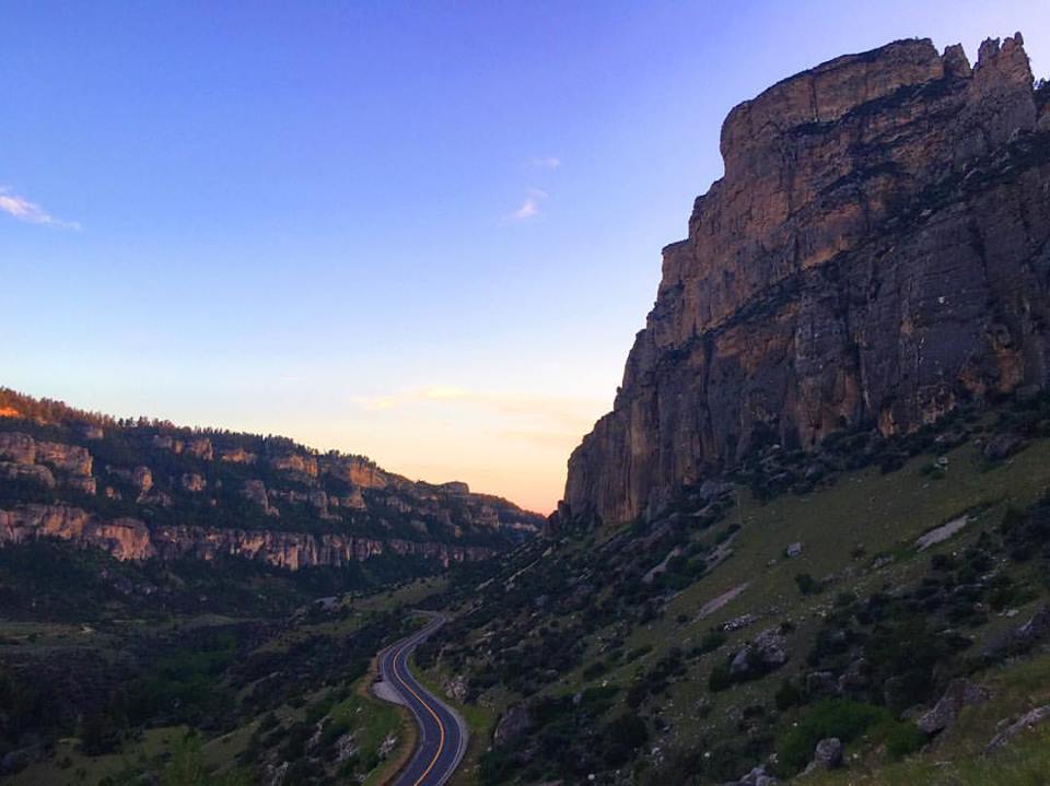 Sunset in Ten Sleep, Wyoming after a long day of climbing r