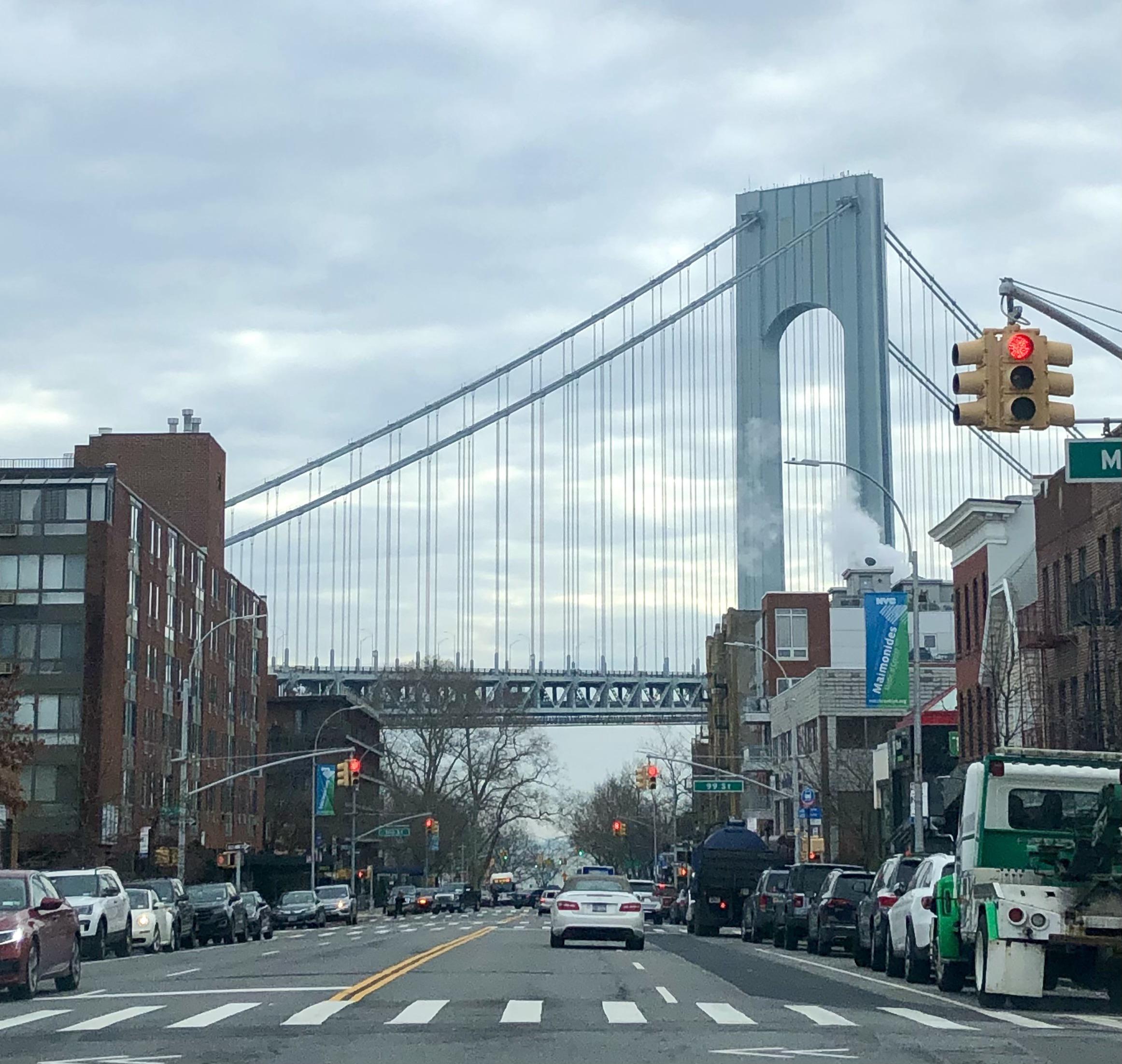 VerrazanoNarrows Bridge Tower viewed from Bay Ridge neighborhood of
