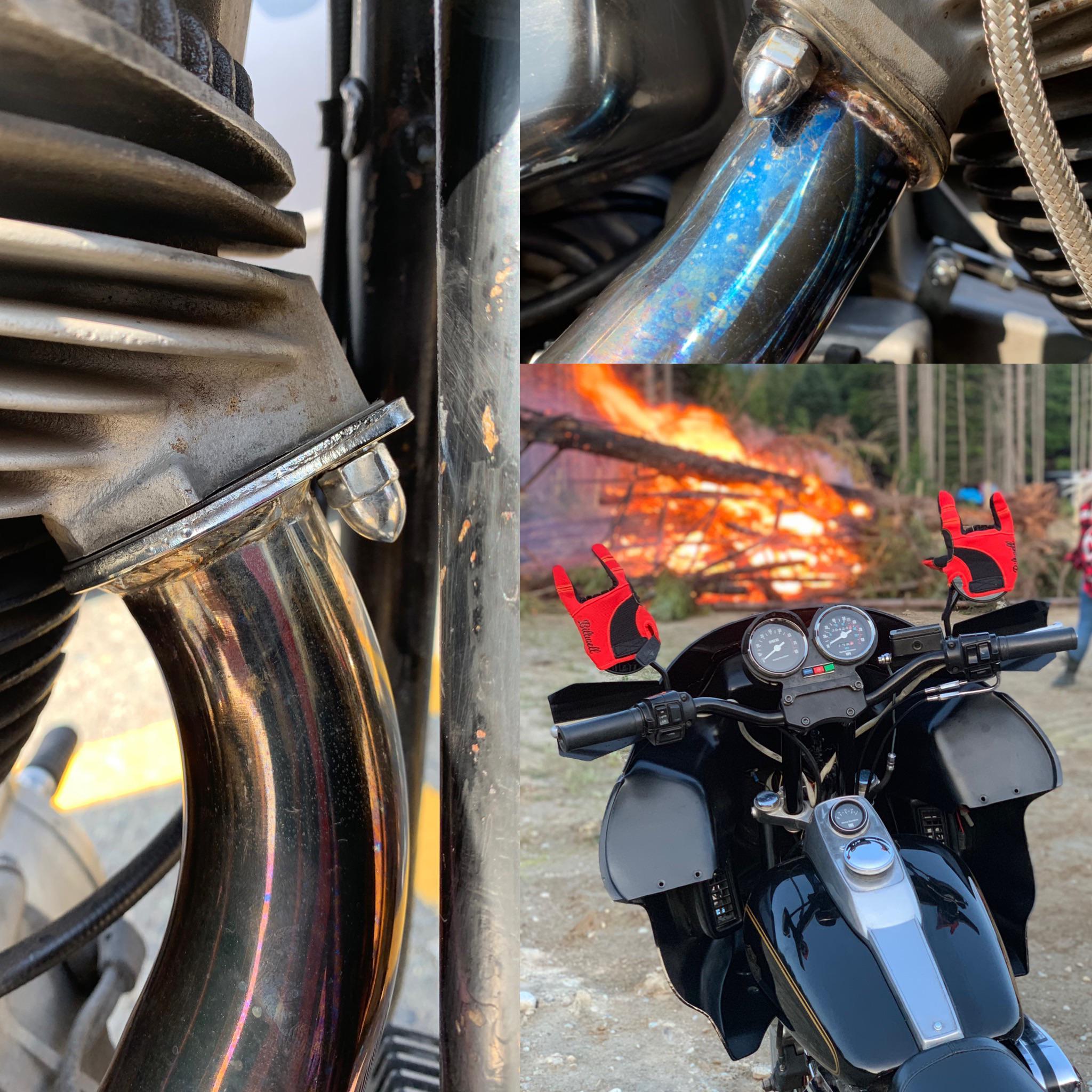 Exhaust stud kit in and holding horns up to that r/Harley