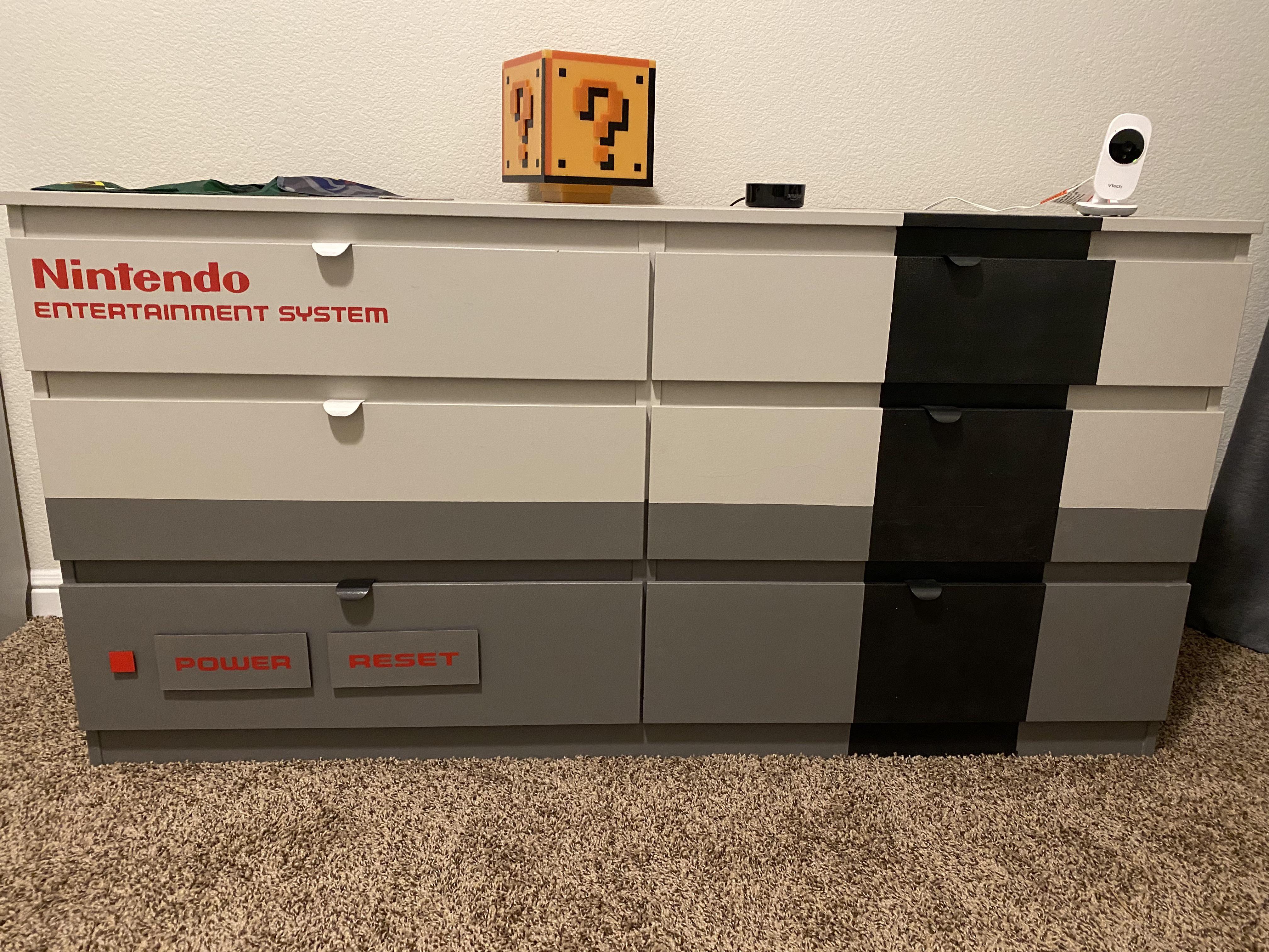 Wife nailed it with the custom painted dresser for son's room. r/gaming