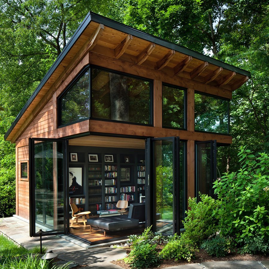 The 'Writer's Refuge' is a modern studio in the woods, Arlington
