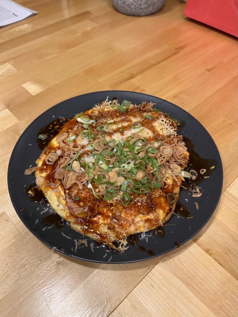 [Homemade] Kimchi Omelette with Pecorino Cheese Blanket & Tsuyu fusion
