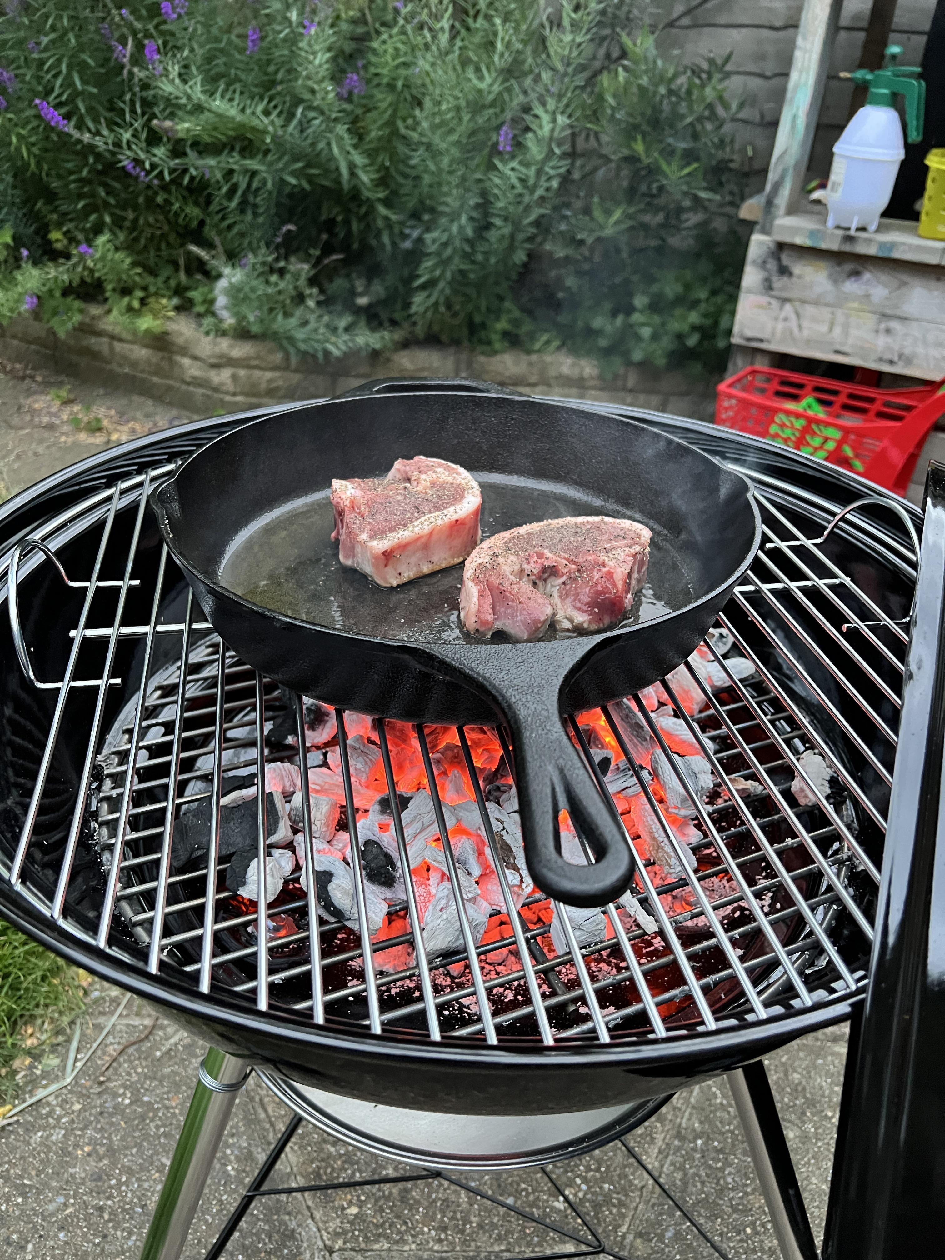 Lamb chops on the er castiron