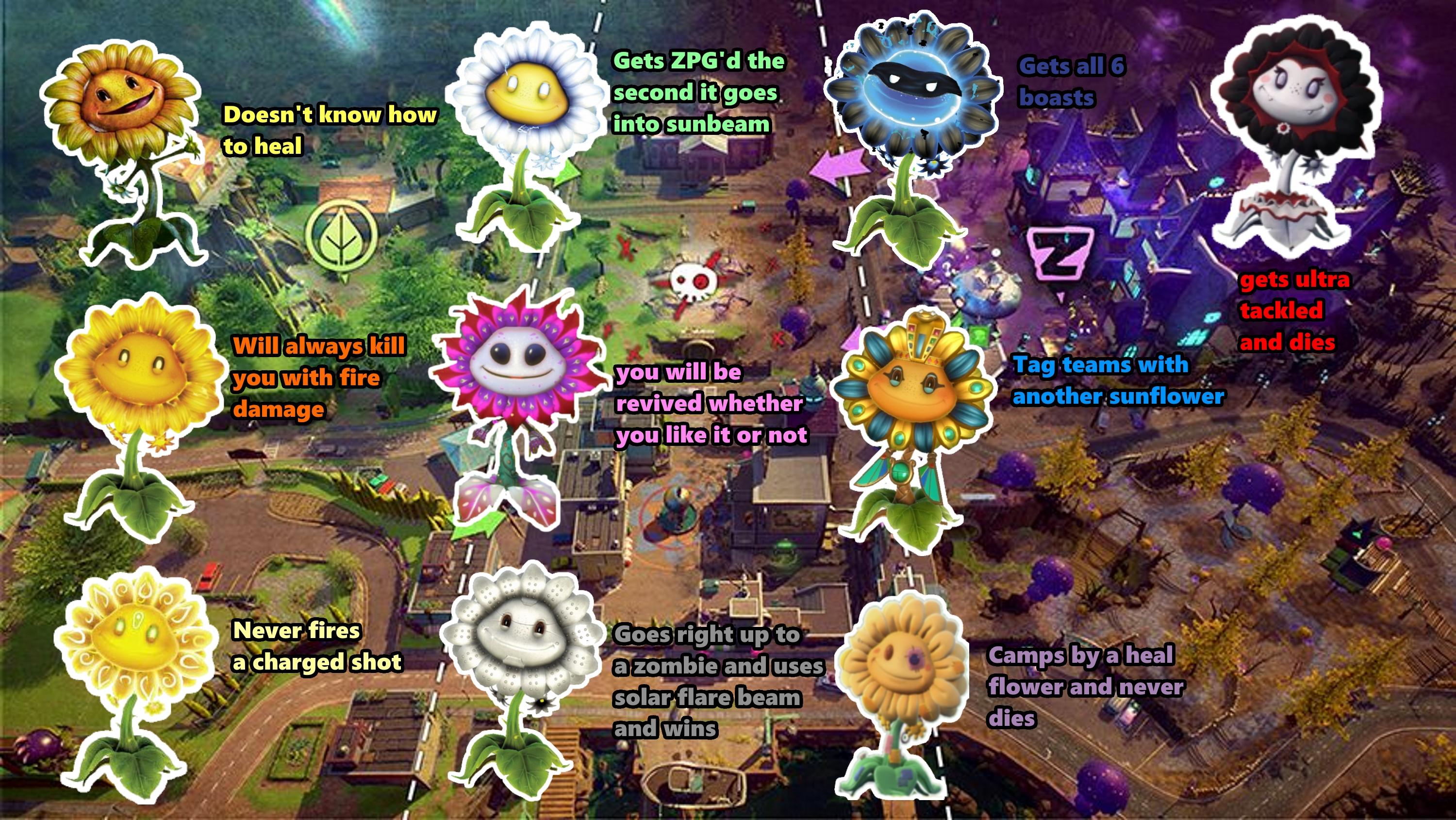 Typical Character Behaviour 11 Sunflowers r/PvZGardenWarfare