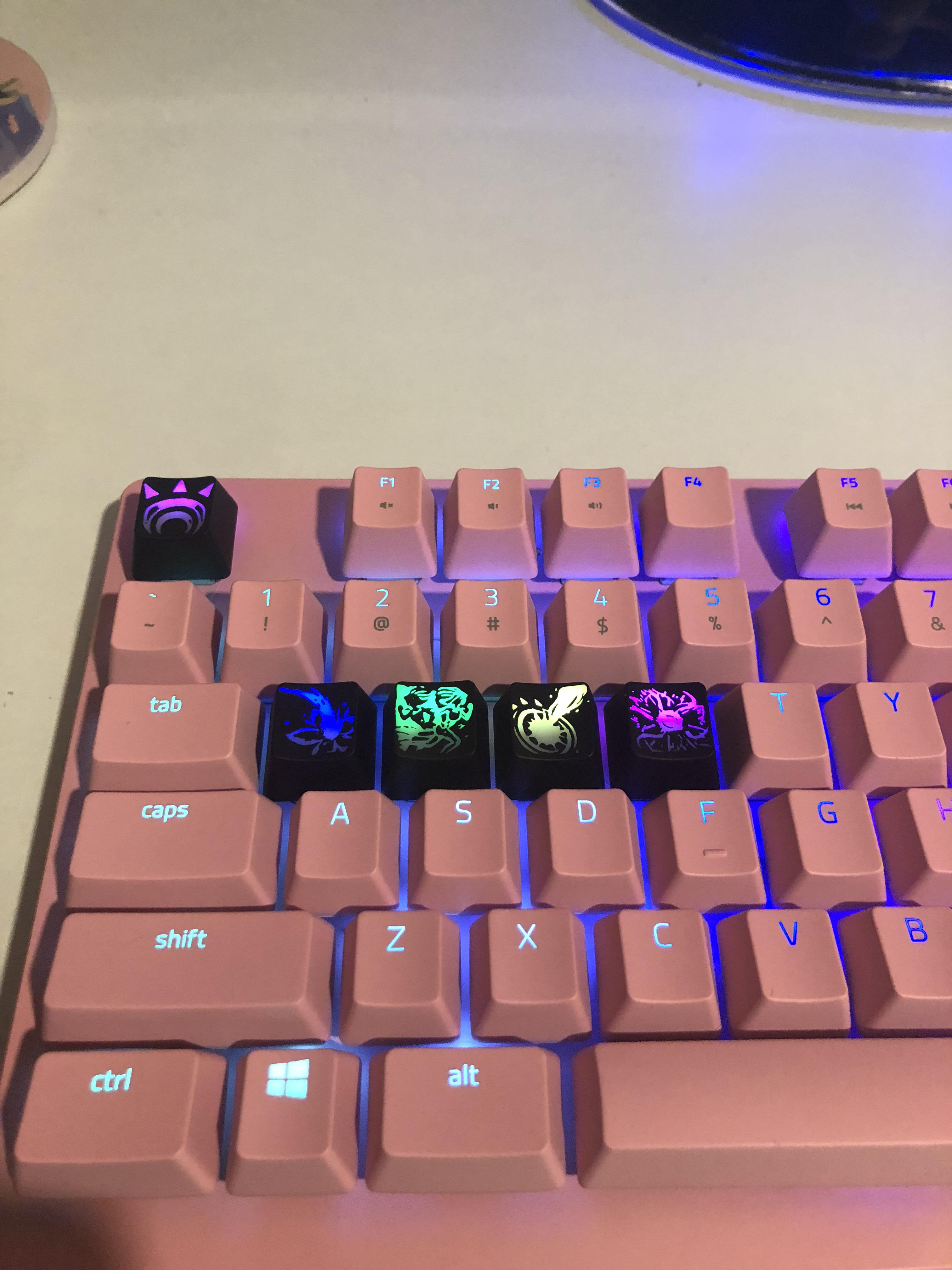 Custom Neeko Keycaps, with custom rgb to match her ability colors too 💕 r/neekomains