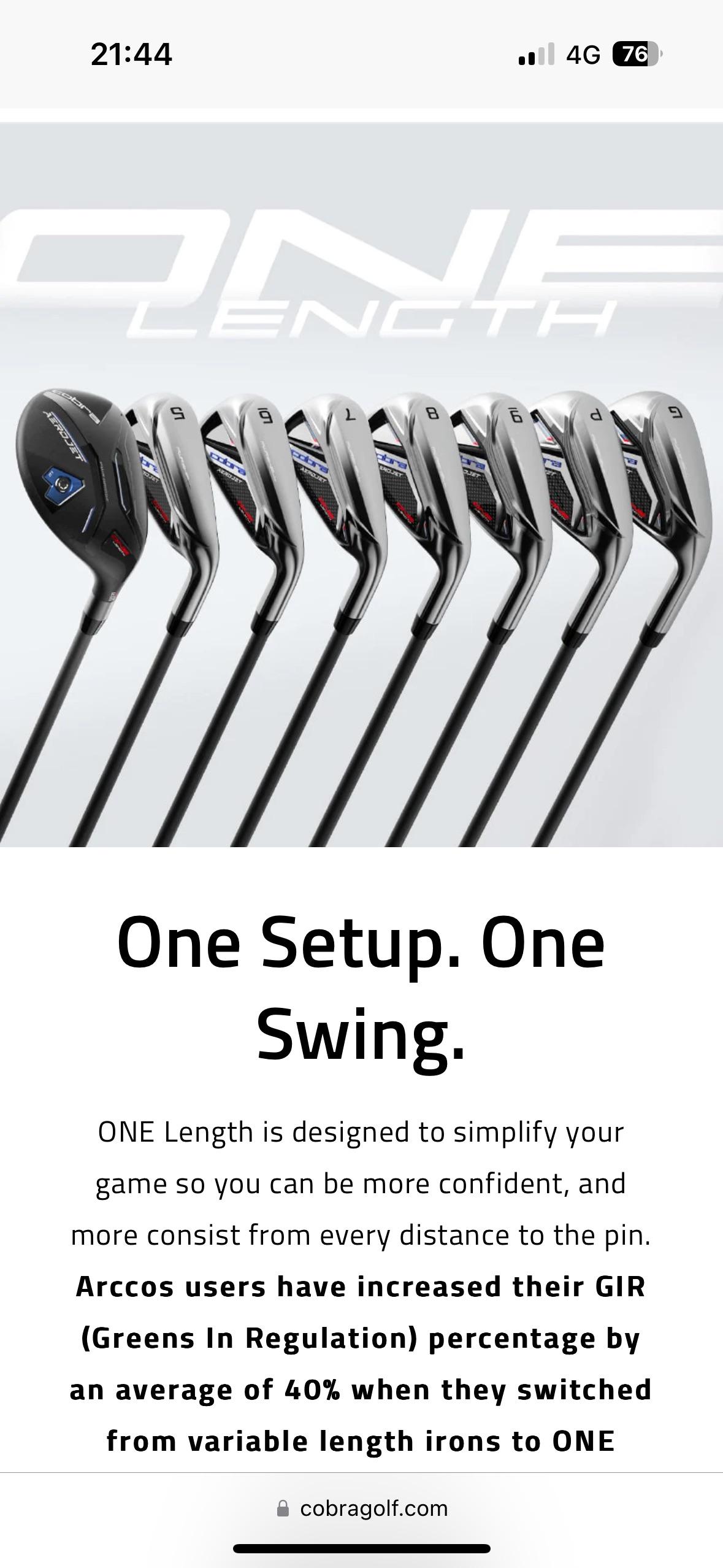 Single length golf clubs r/golf