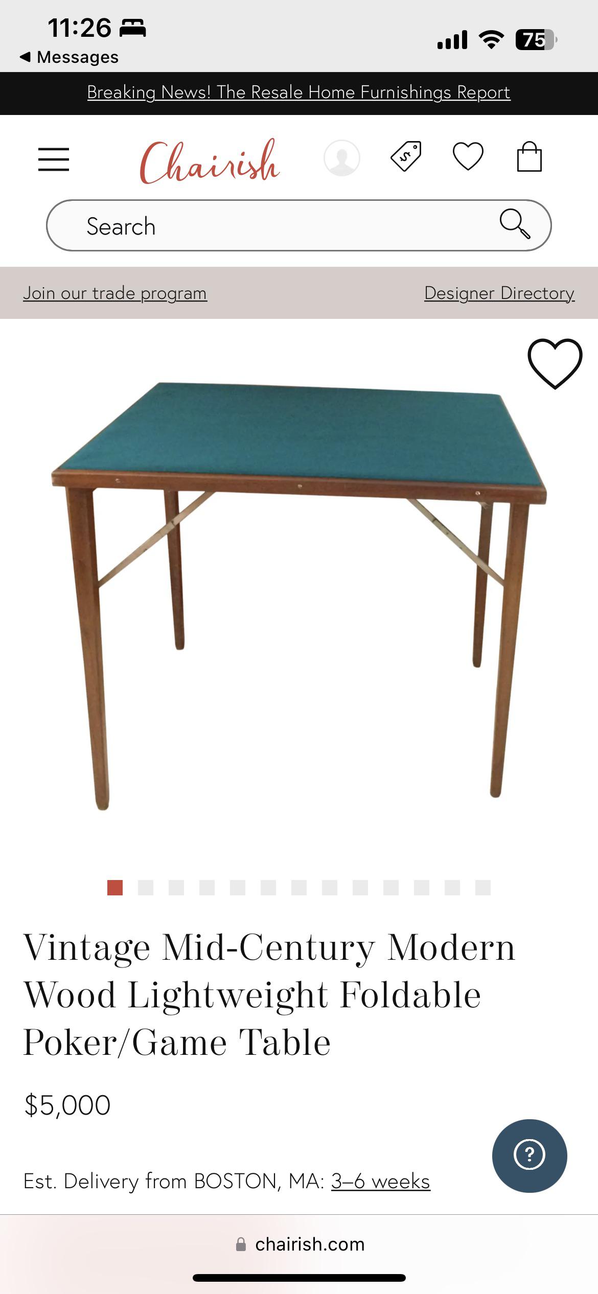 Does Chairish count? 5k for a *checks description* totally average