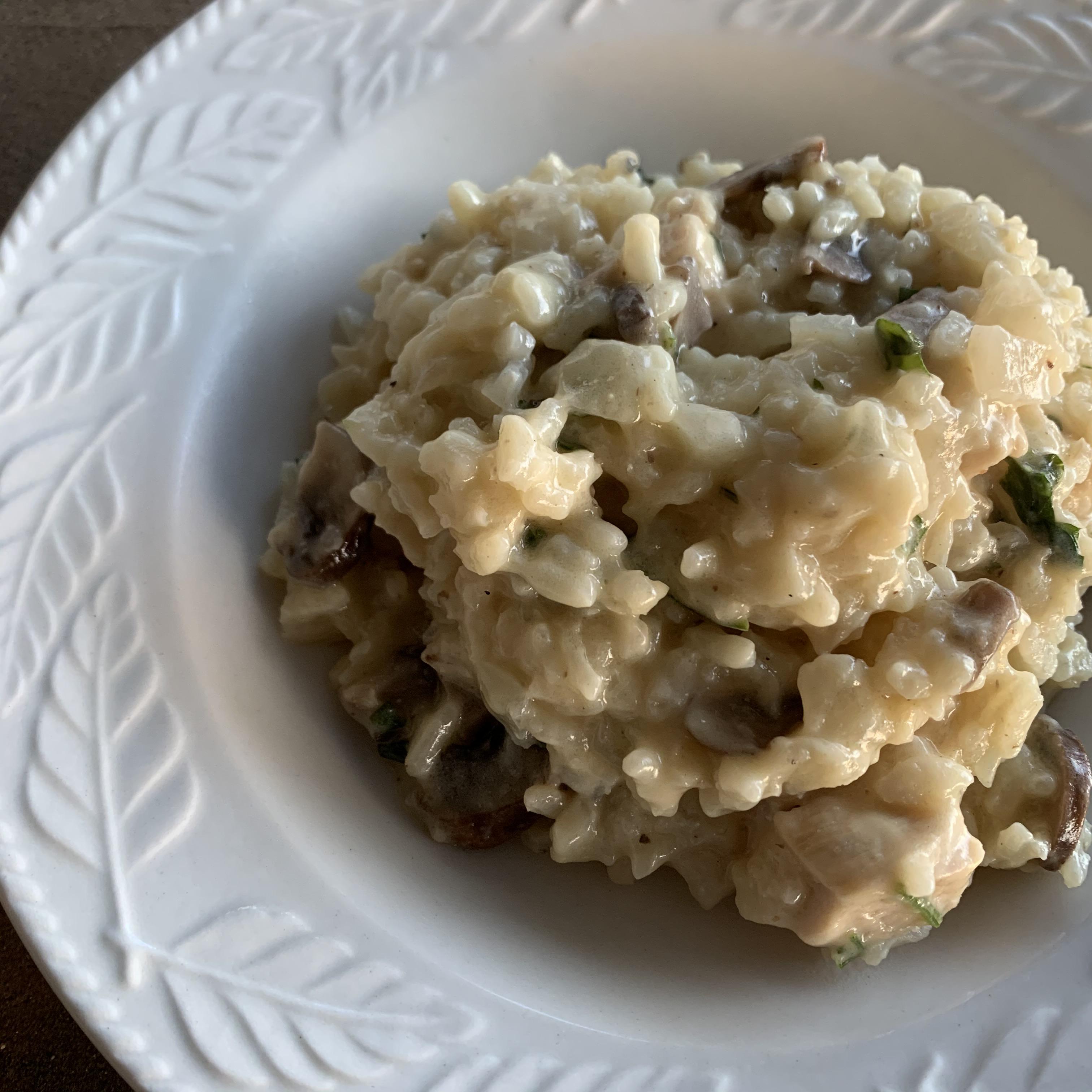 Chicken Mushroom Risotto recipe from the instant pot website. Had to