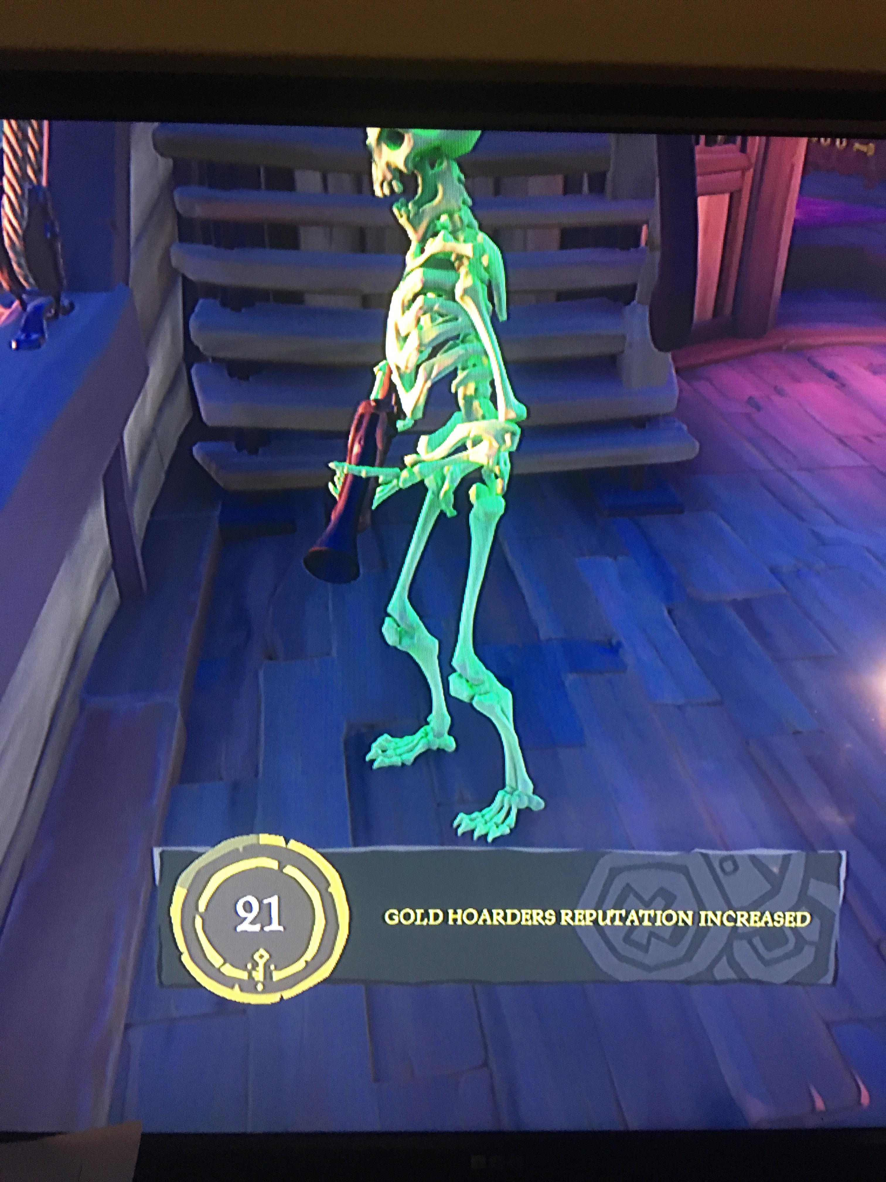can anyone tell me why one of my crew mates is a green skeleton? r