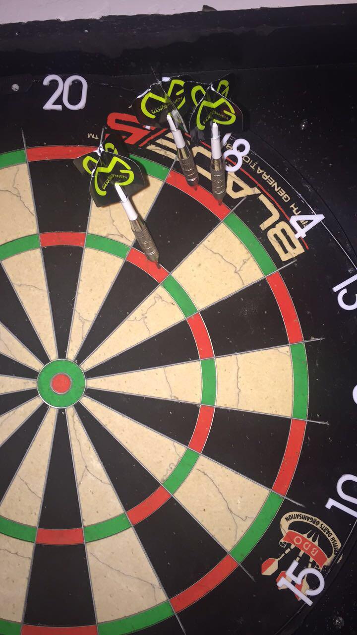 My first double double ton + finish r/Darts