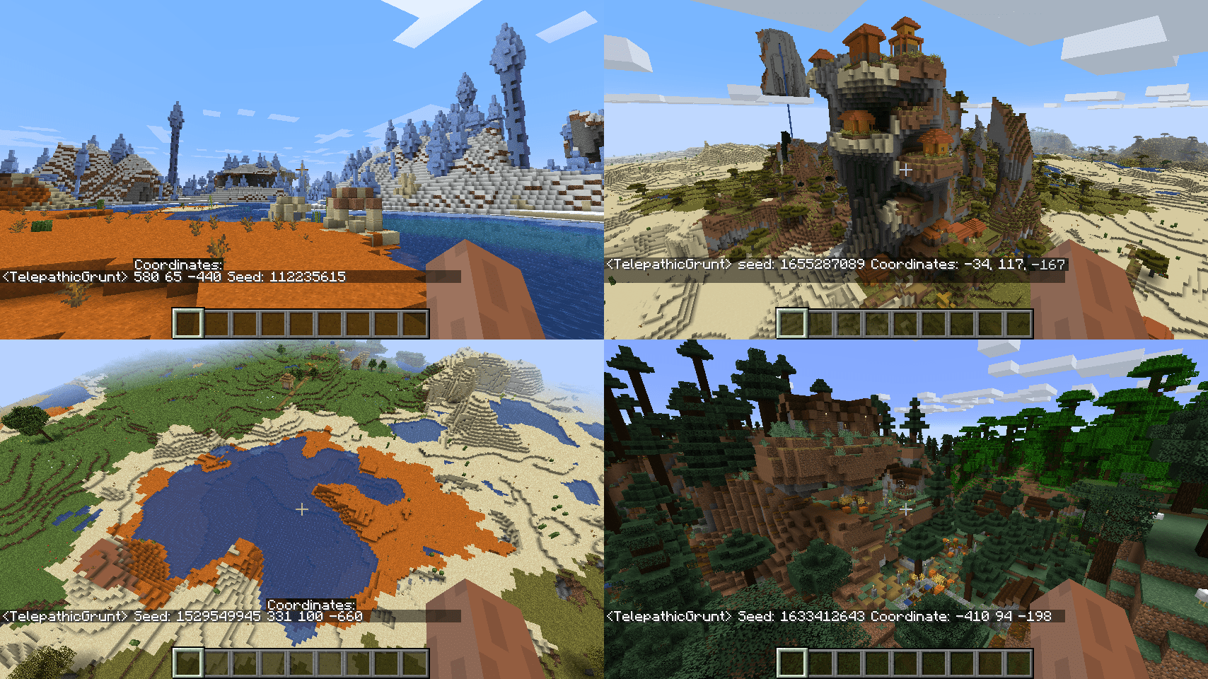 Some really cool stuff I found in Java Edition's latest snapshot! Seeds