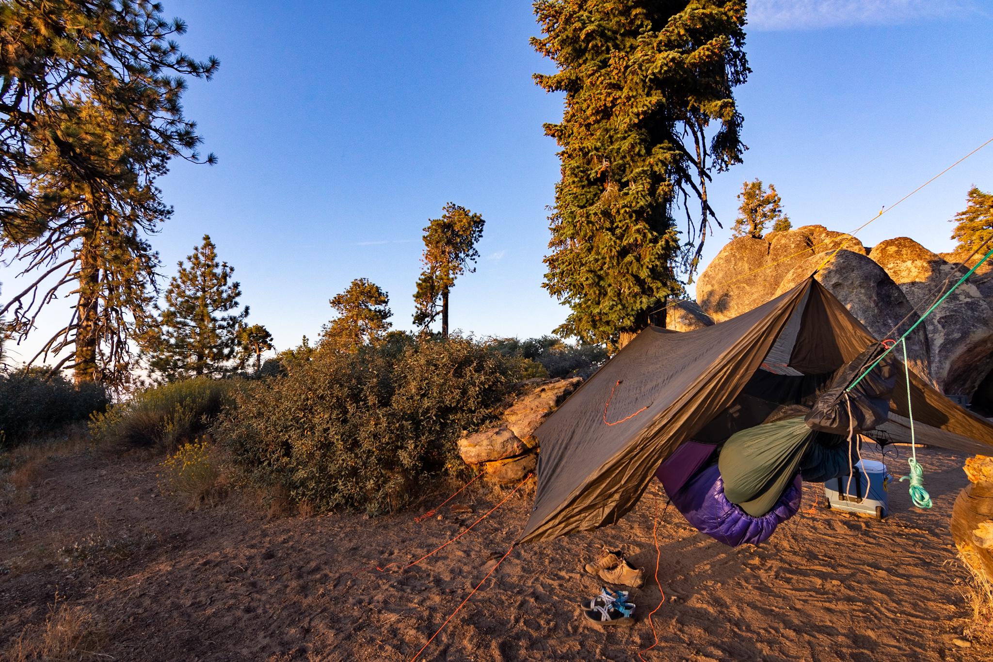 Overnight car camping trip in Los Padres NF in our dutchware side by
