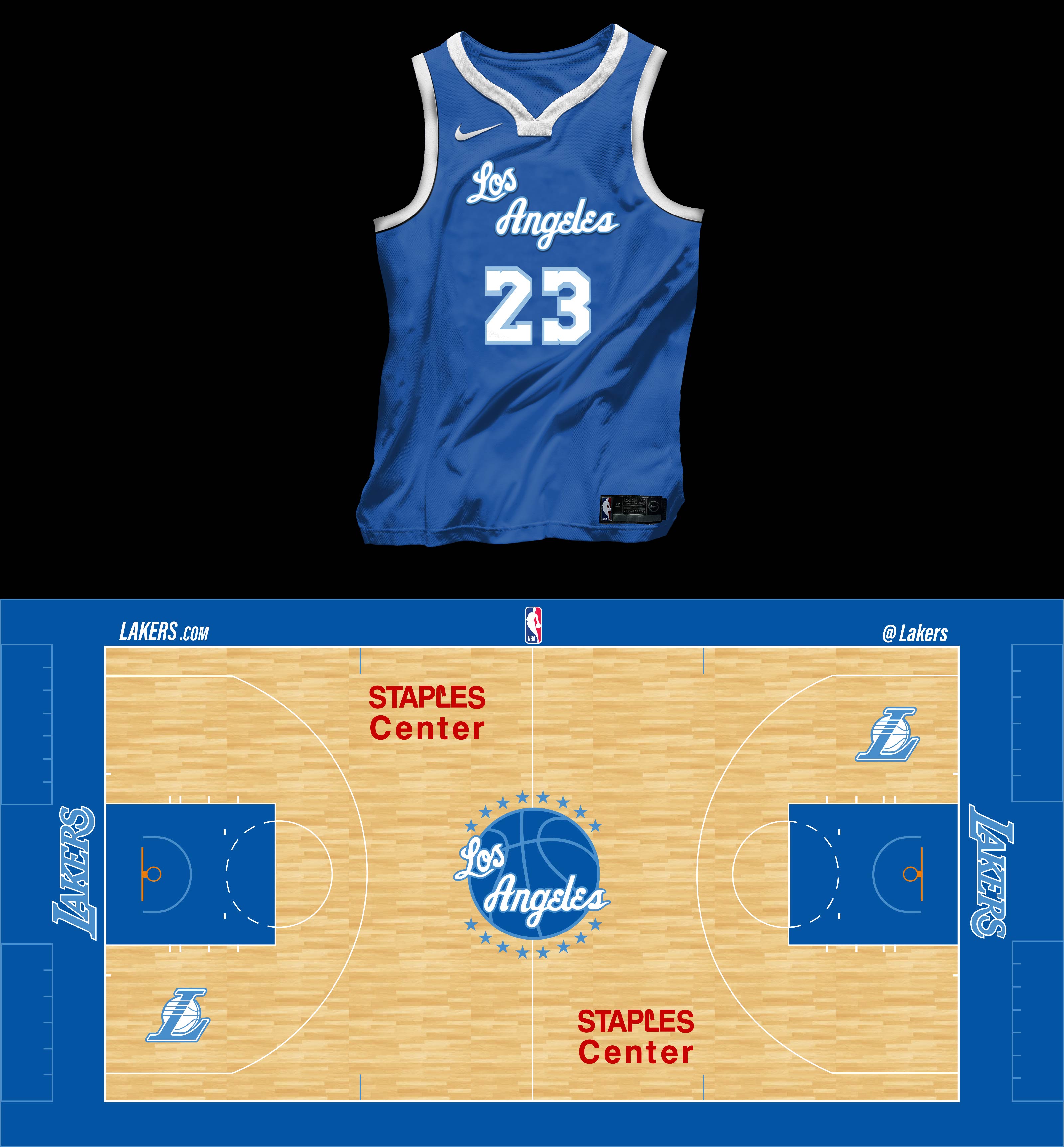 Lakers Royal Blue Alternate Jersey + Court Concept r/lakers