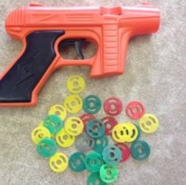 This awesome disc gun from the 80s! So much fun . ( it could even shoot