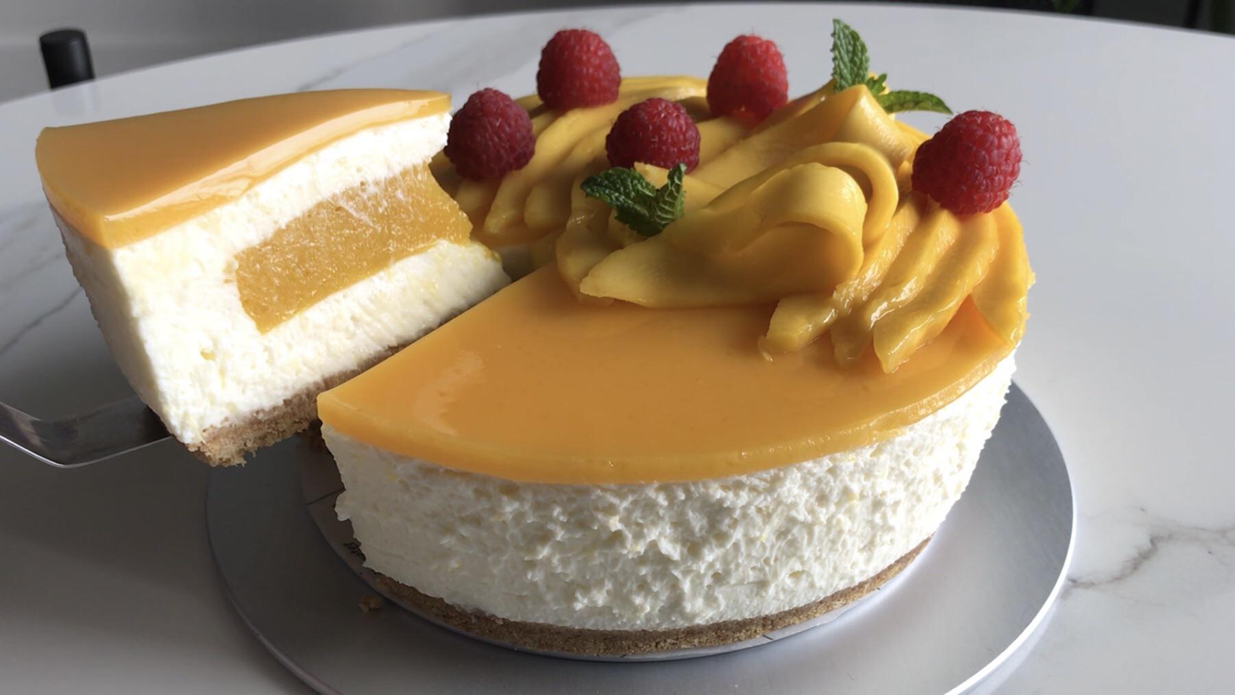Homemade mango passionfruit cheesecake! Let me know if you’d like a