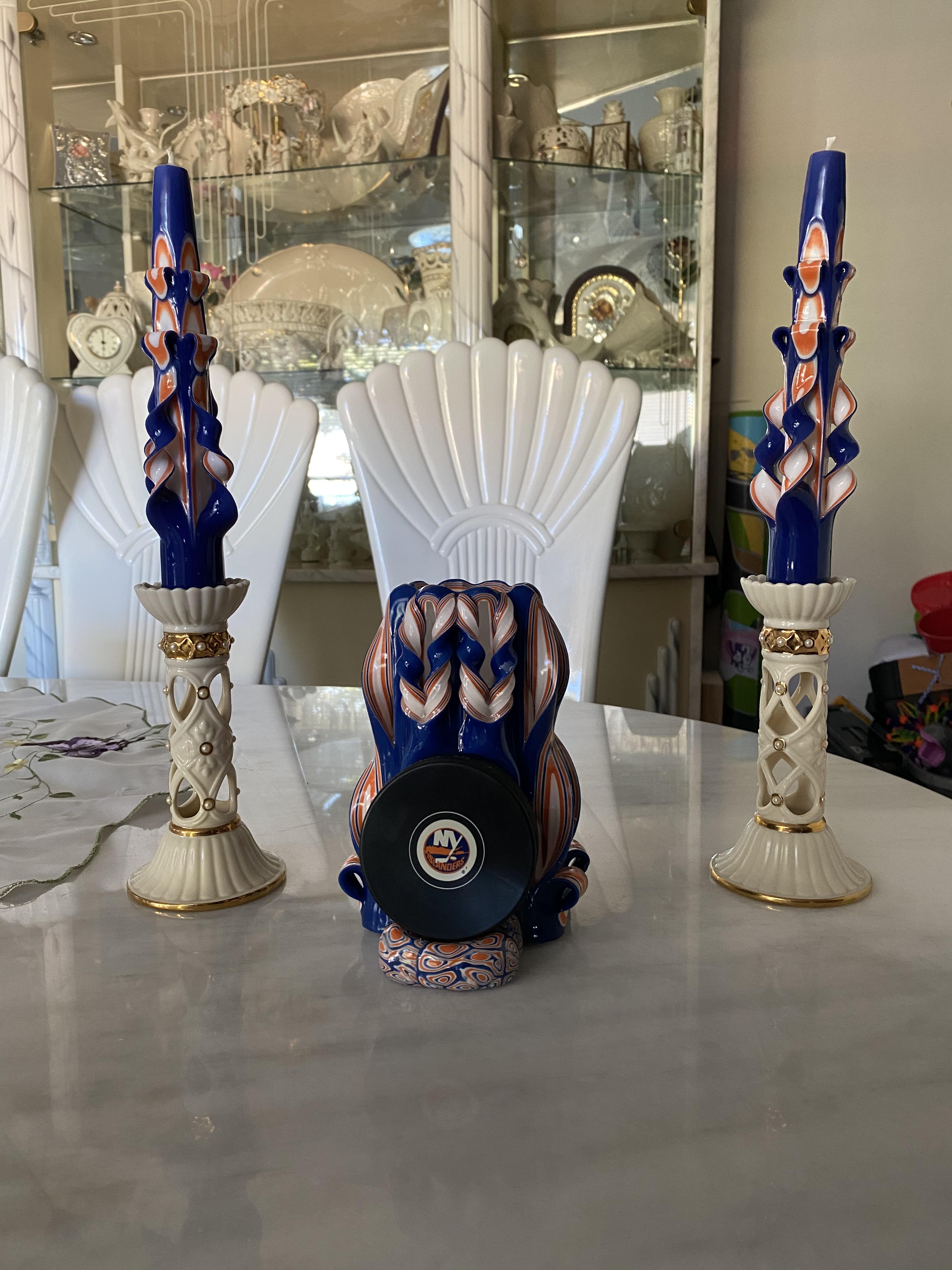 Custom islanders candles my mother had made at the house of candles in