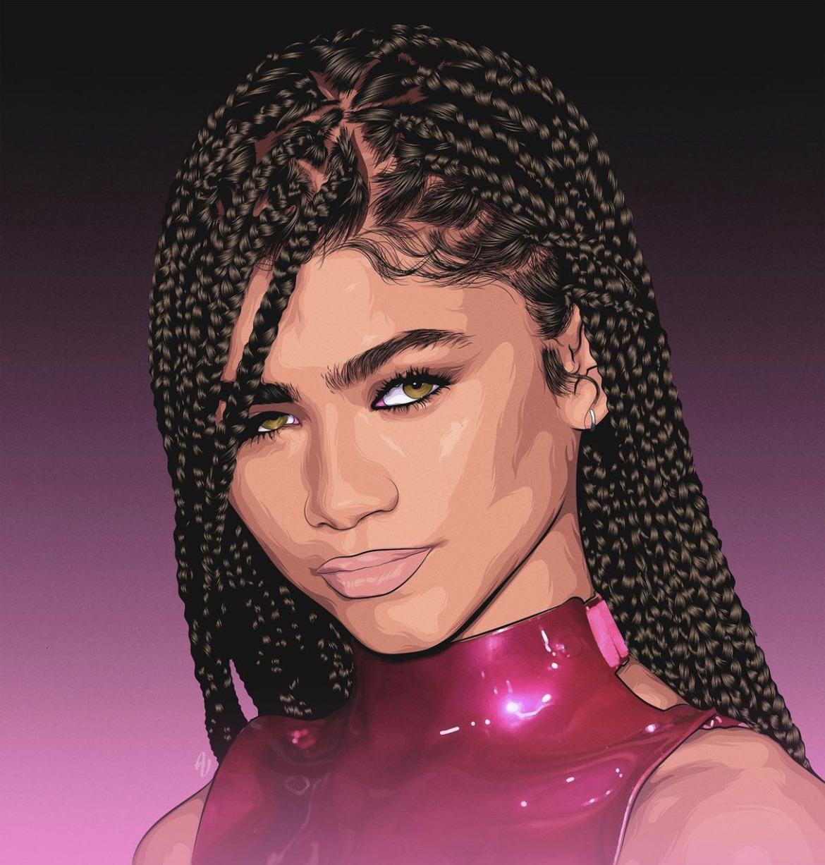 Zendaya art by me (AdamVisualsAv) r/drawing