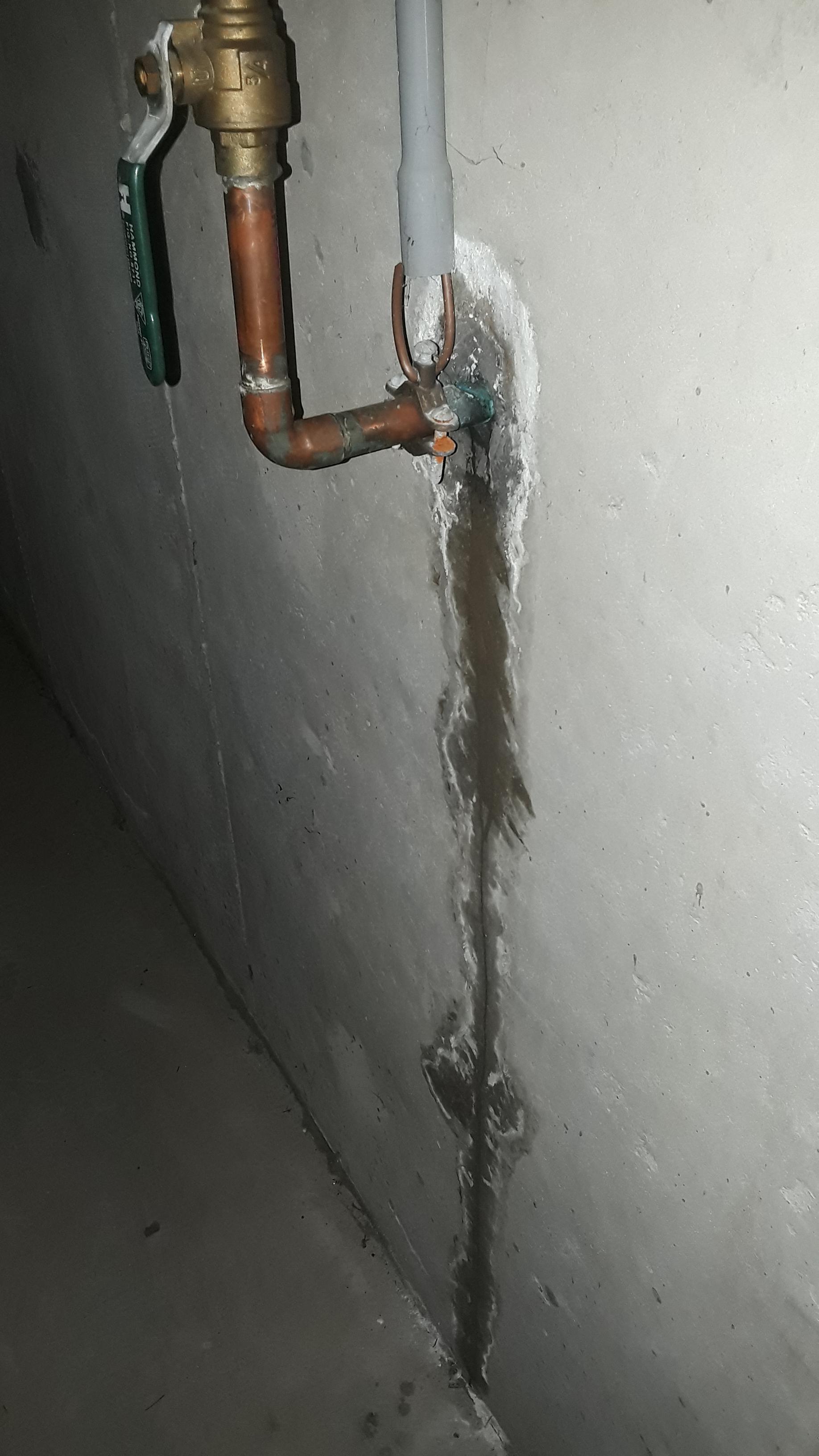 Moisture through the supply water pipe coming into my house