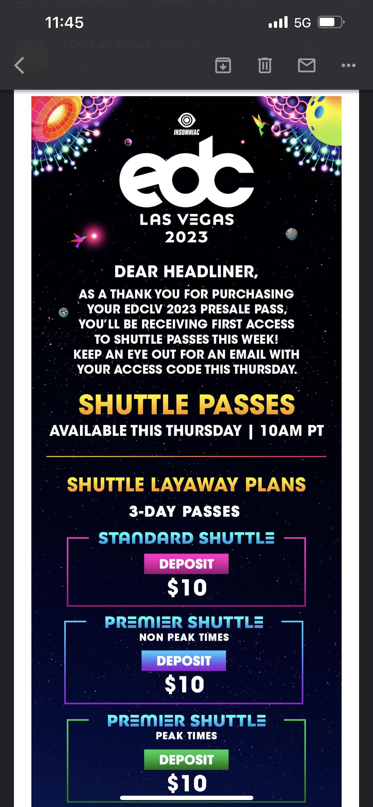 Edc 2023 Shuttle 2023