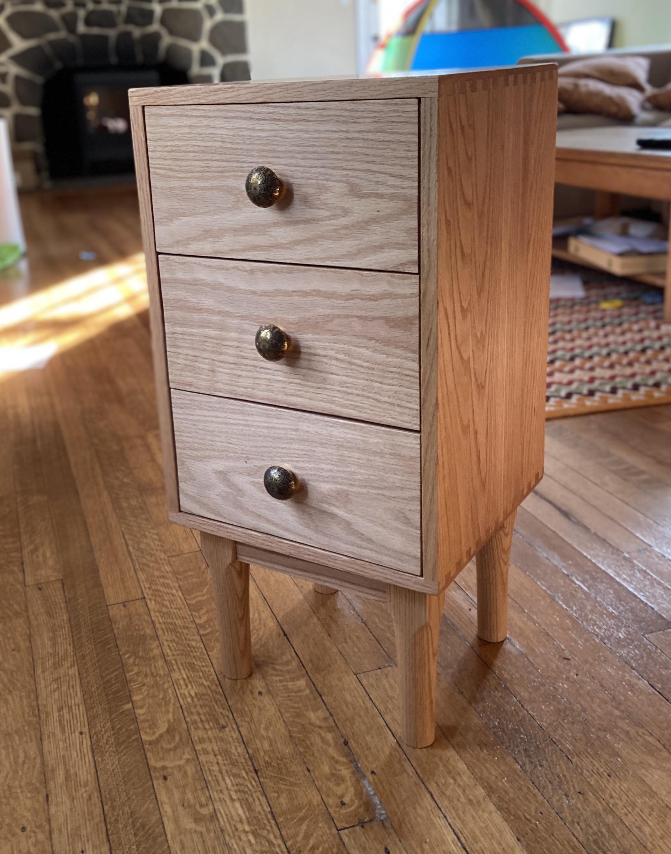 Son’s new nightstand r/woodworking
