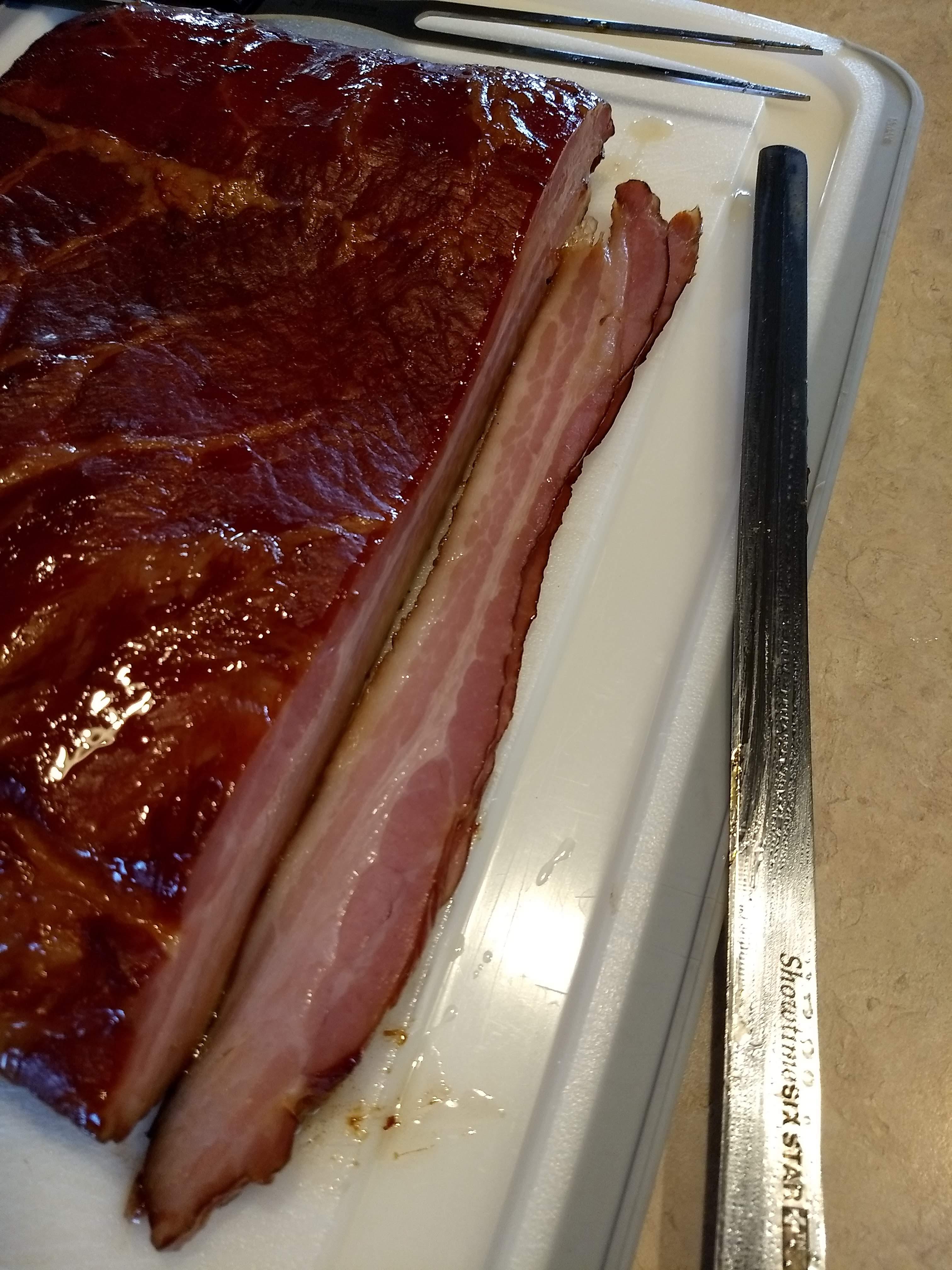 [Homemade] Honey and brown sugar cured bacon r/food