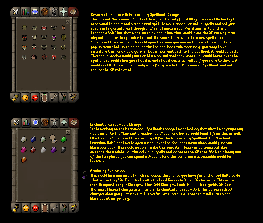 [Suggestion] Resurrection & Enchant Crossbow Bolt Overhaul r/2007scape
