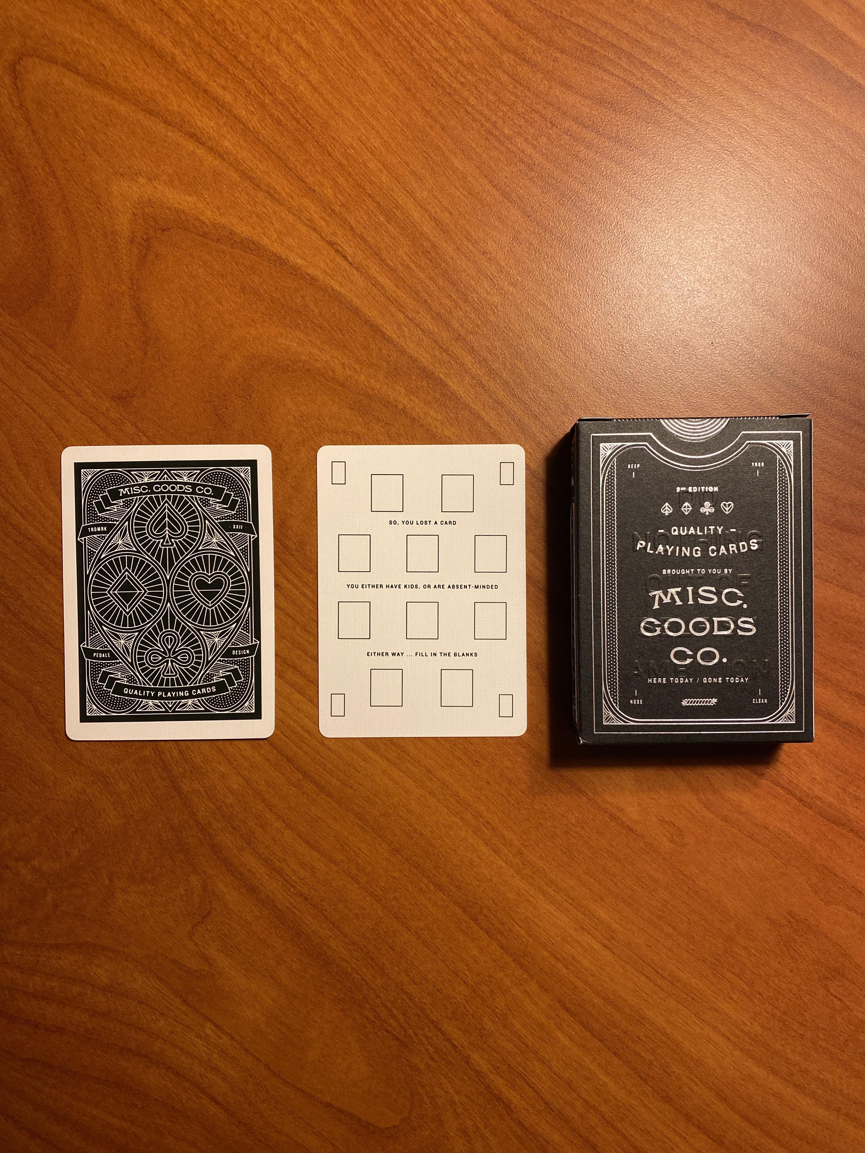 This deck of cards comes with an extra replacement card just in case