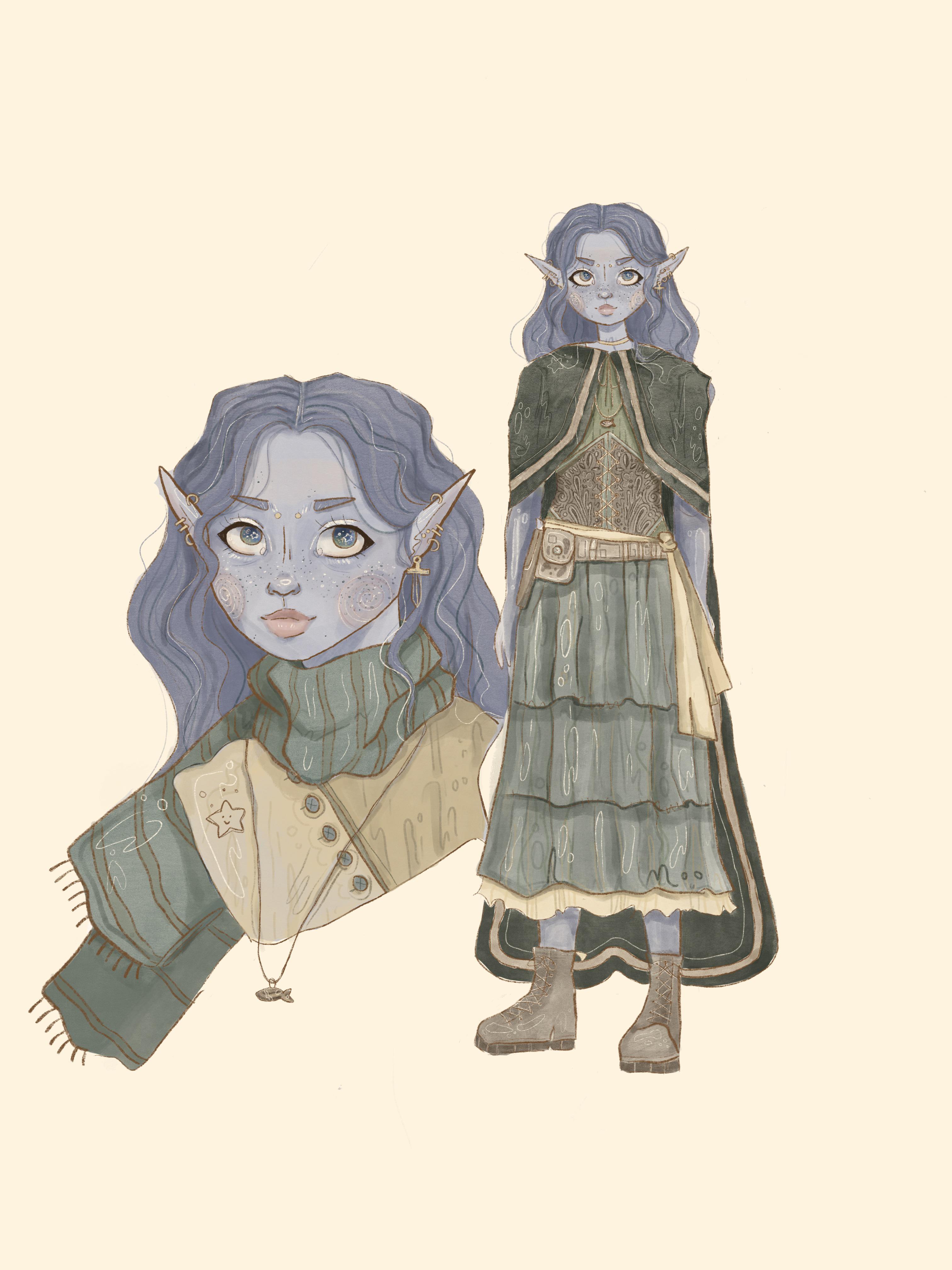 [art] Tetra, the (wood/aquatic) elf druid ) r/DnD