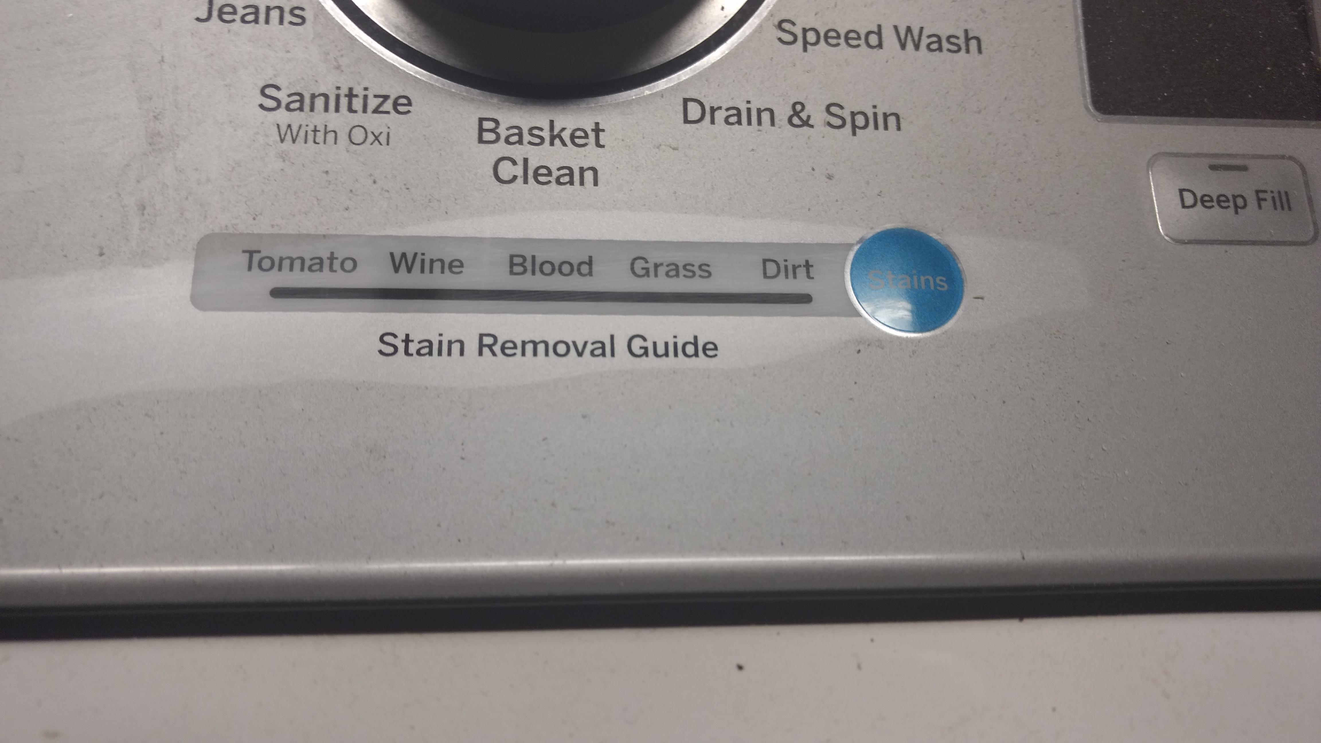 This washing machine has an option for blood stains. r/mildlyinteresting