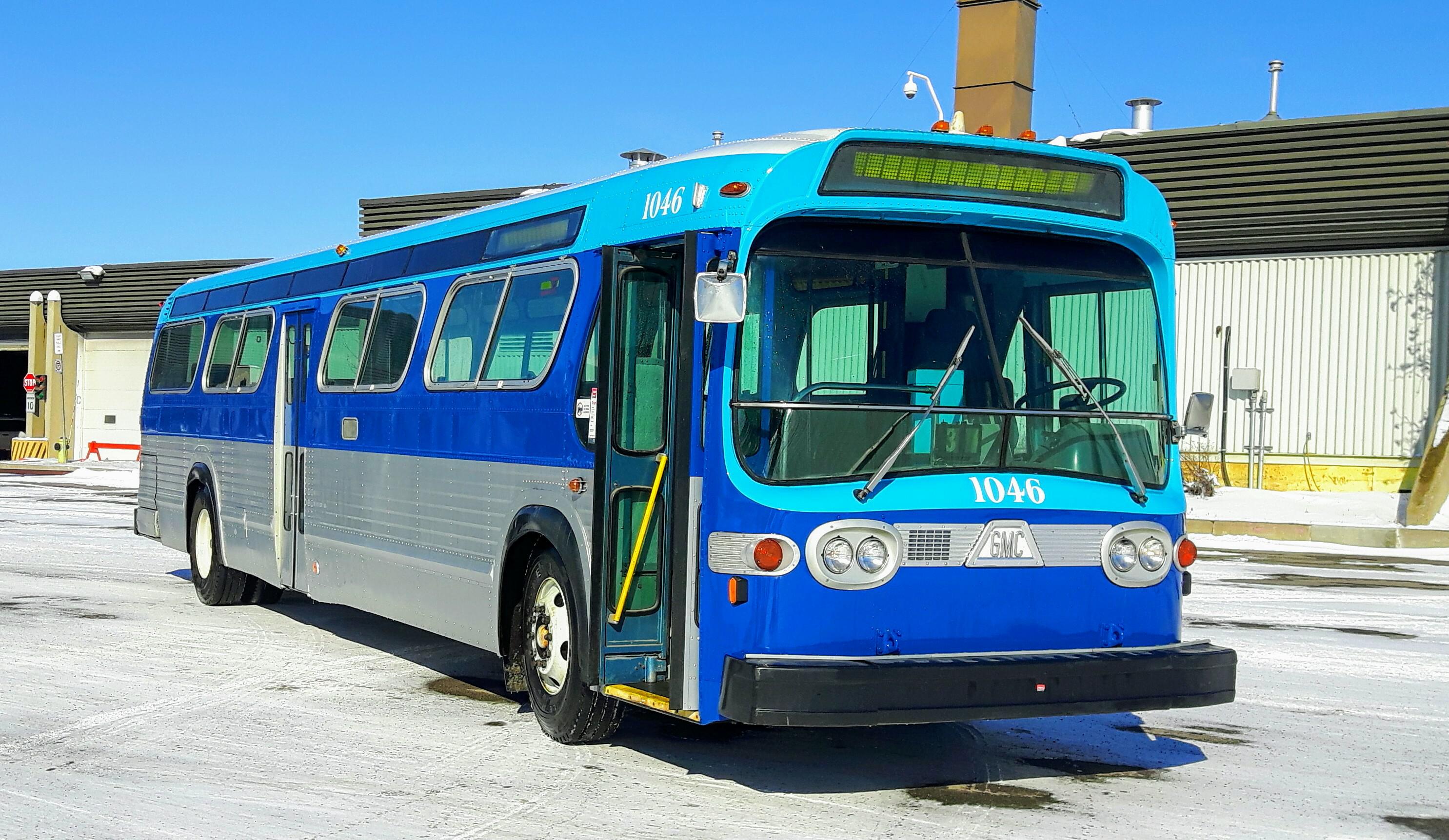 Calgary Transit's heritage bus, a 1980 General Motors New Look, at Spring Gardens Garage