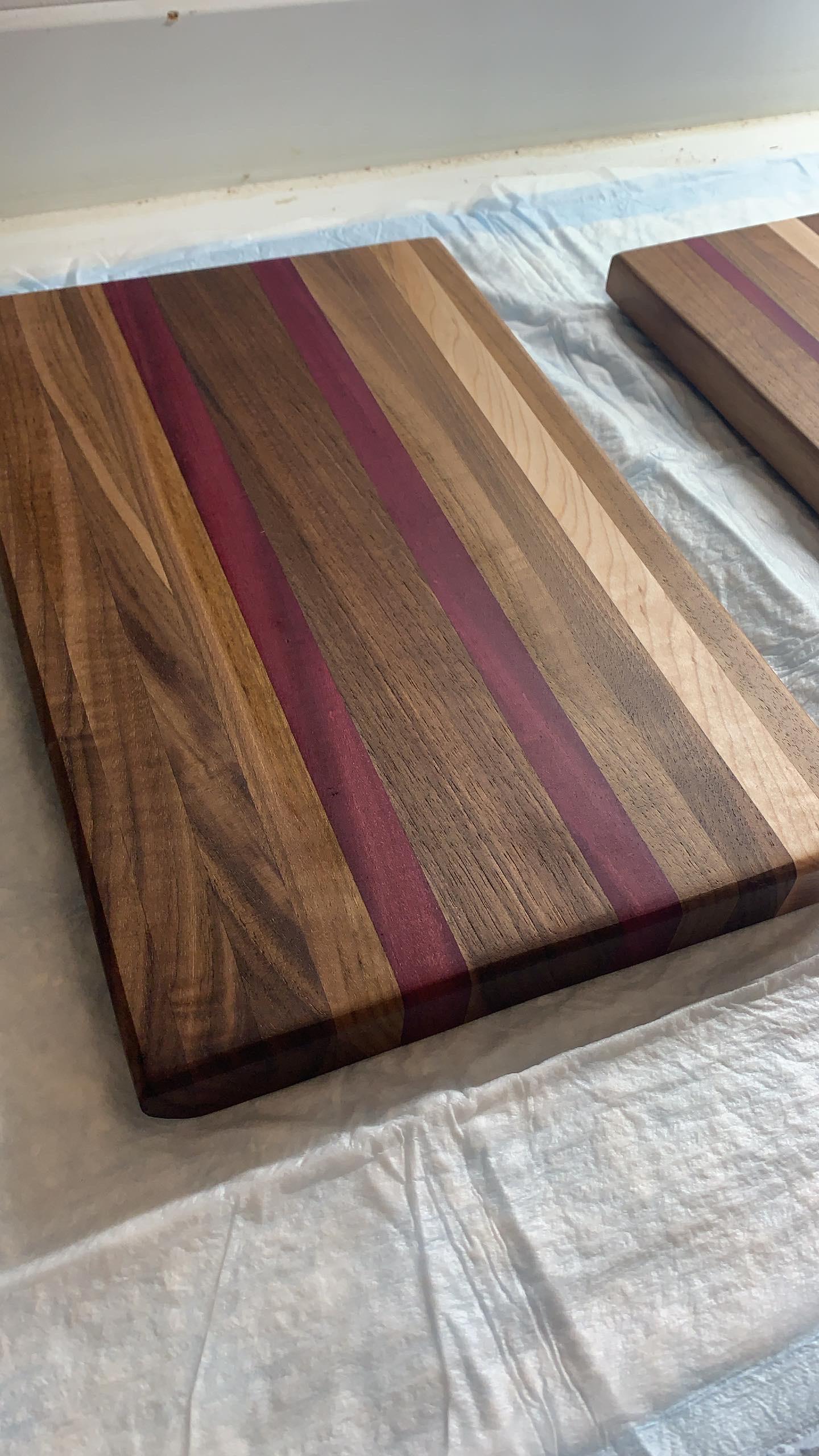 My first ever cutting boards! Feel real good about how these turned out. I used the rub on