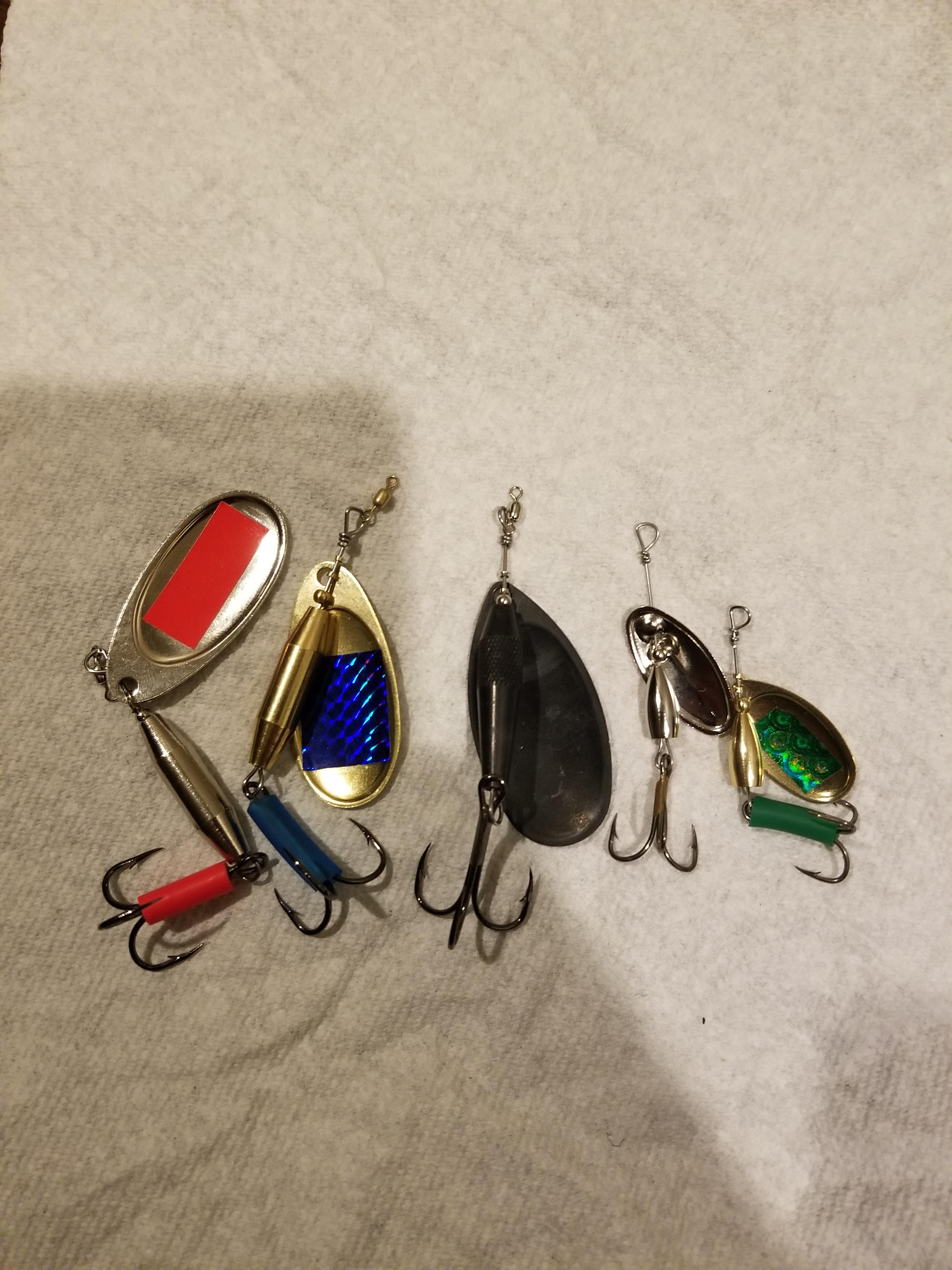 Just learned how to make spinners! Here are my first attempts. r/Fishing