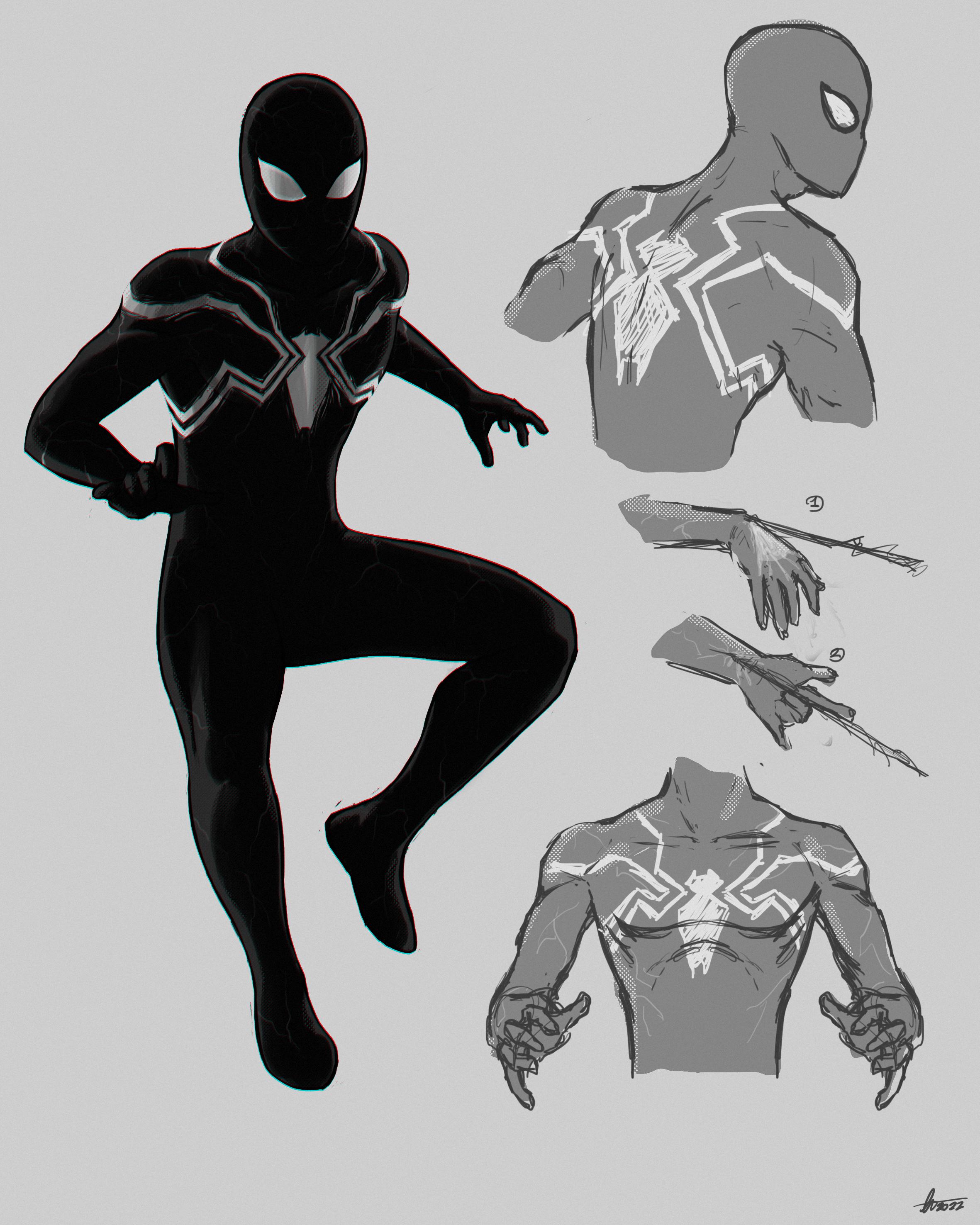 This is my take on a possible black suit for Tom Holland's SpiderMan, heavily inspired by the