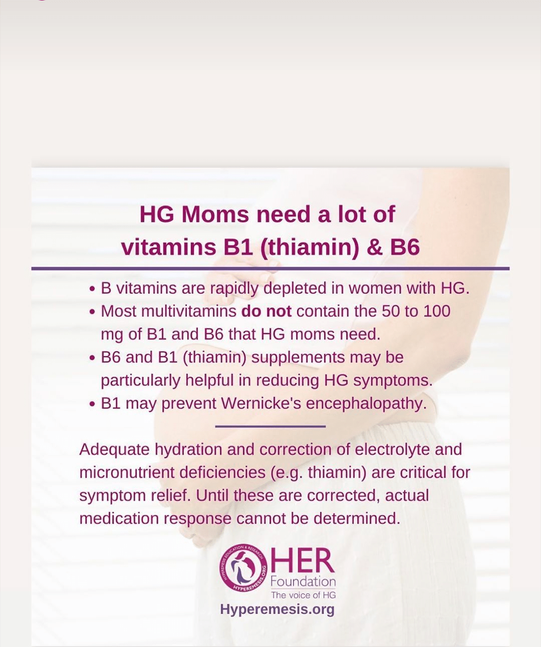 HG Mom's need a lot of vitamins B1 & B6 r/HyperemesisGravidarum