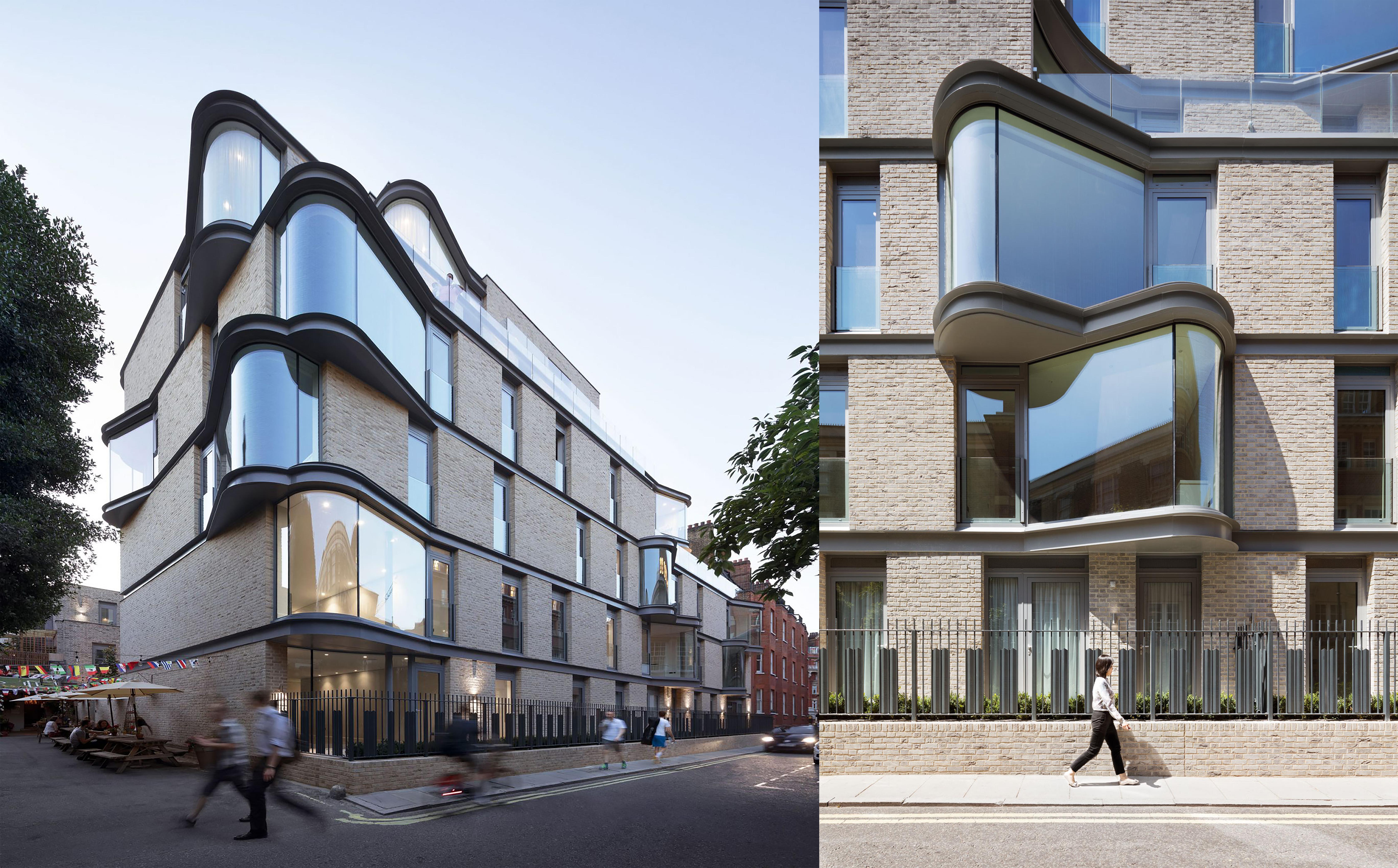 Reinterpretation of the classic bow window Castle Lane Apartments