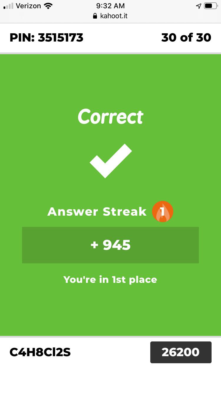 1st place in Kahoot for German before the midterm ) r/feemagers